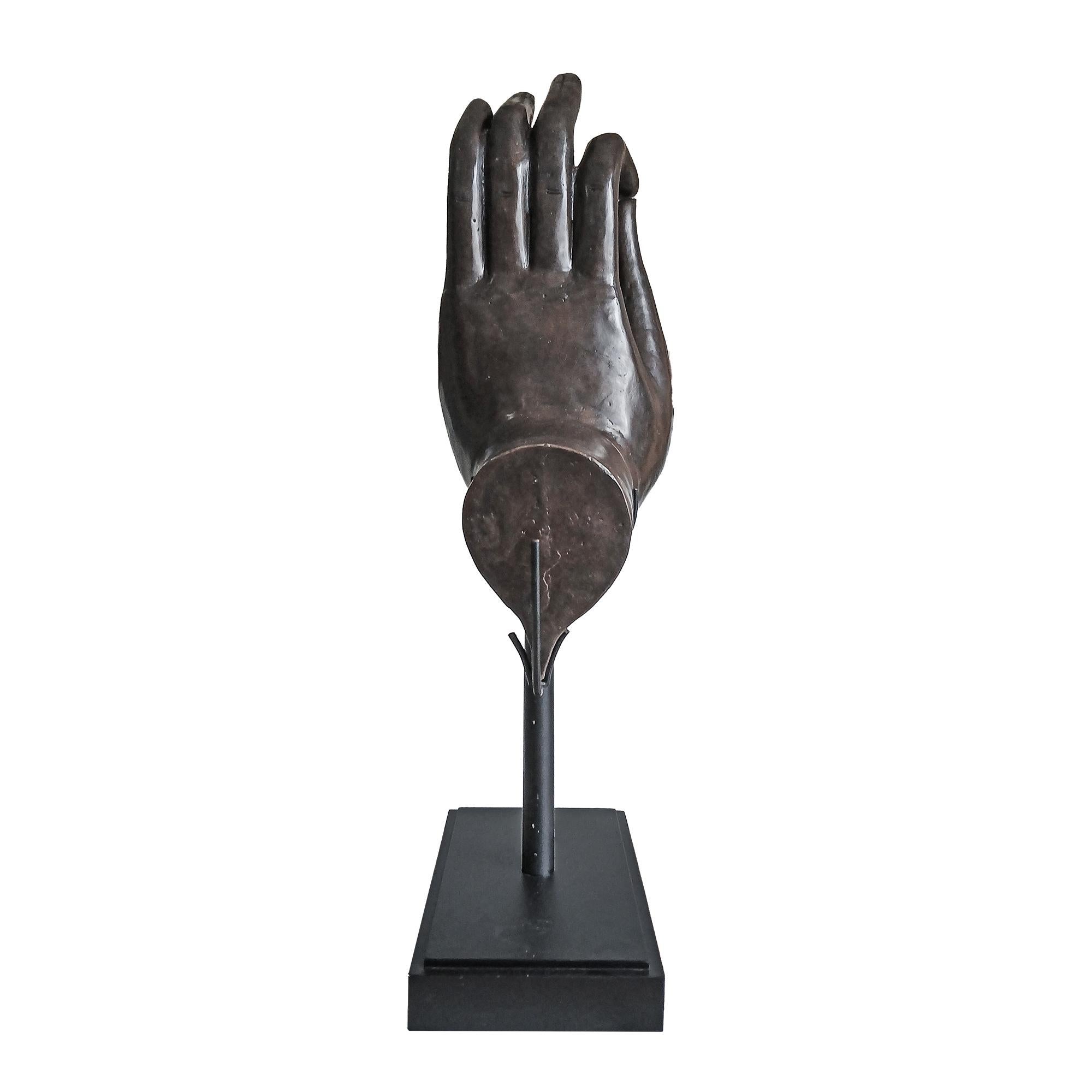 Late 20th Century Bronze Buddha Hand Bon état - En vente à New York, NY
