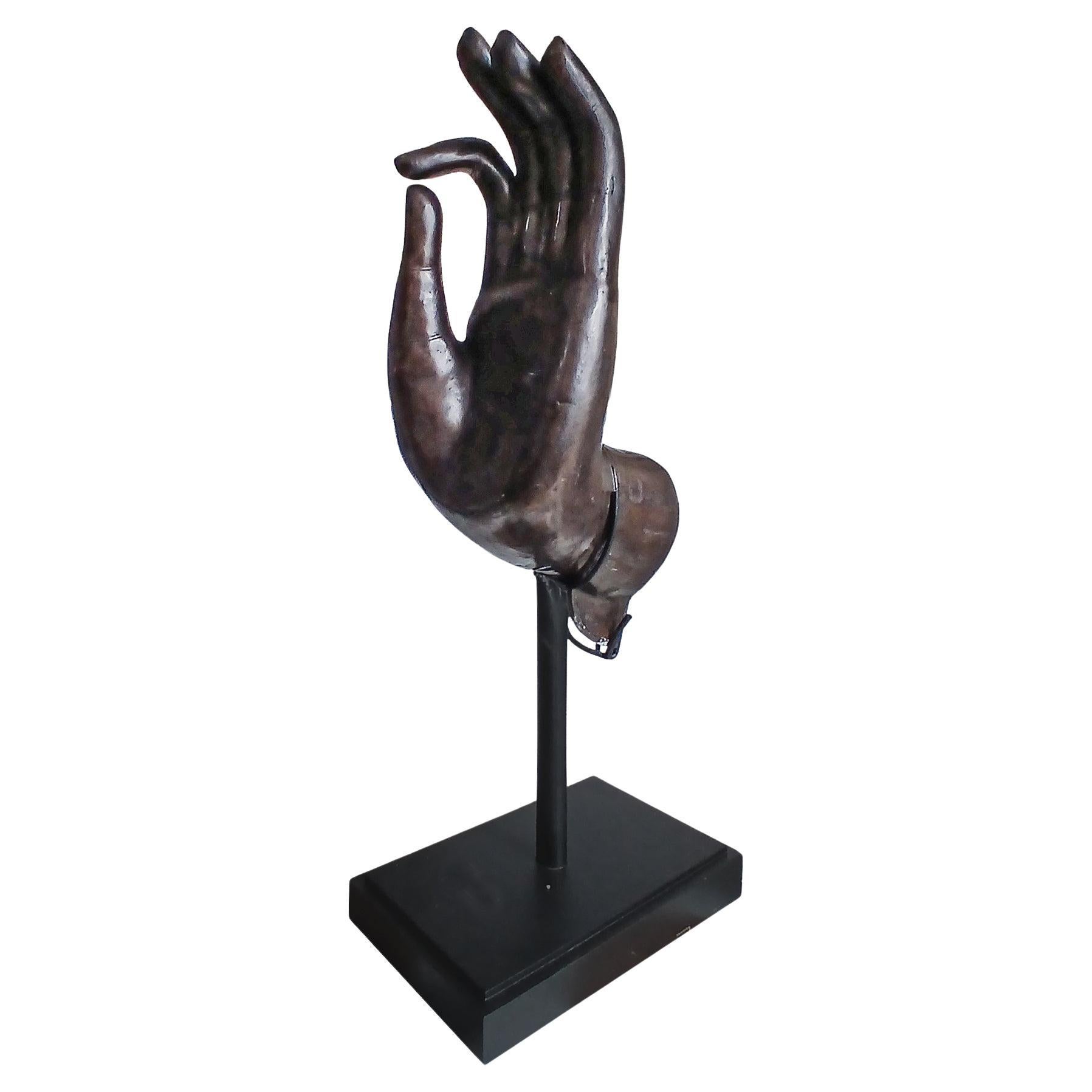 Late 20th Century Bronze Buddha Hand