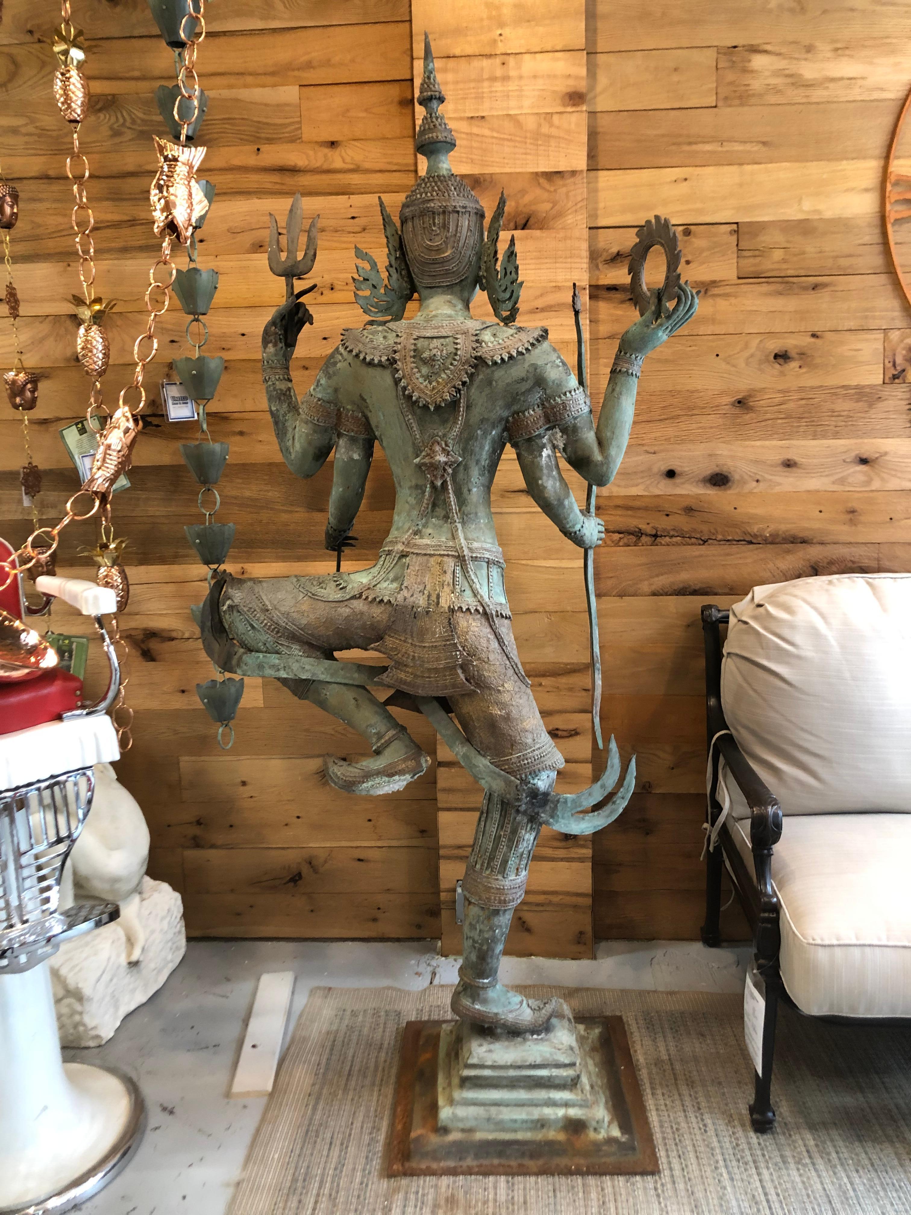 Late 20th Century Bronze Hindu Goddess of Protection For Sale 7