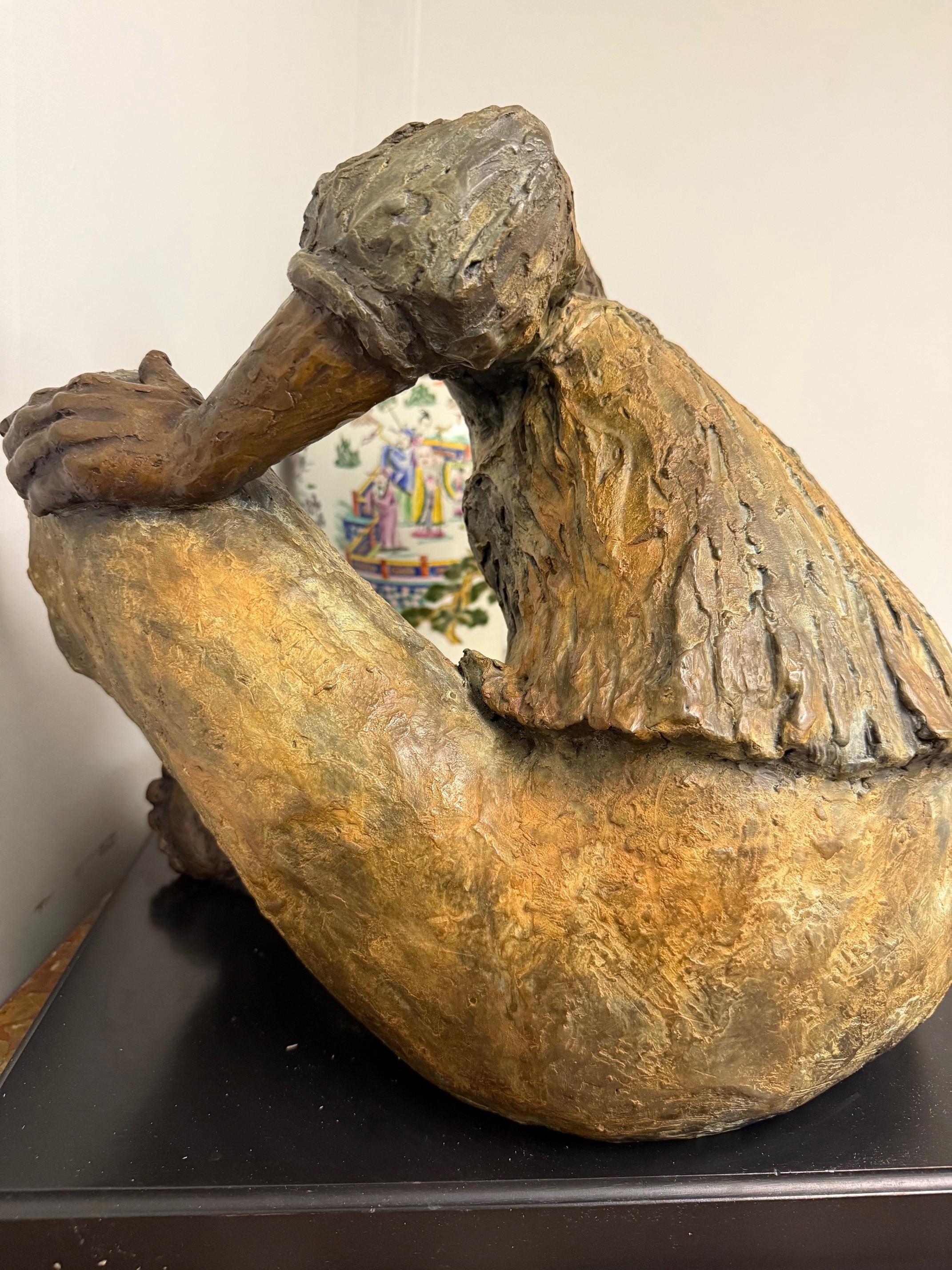 Late 20th Century Bronze Sculpture, Navajo Woman Signed Shirley Smith 1989 3/10 For Sale 1