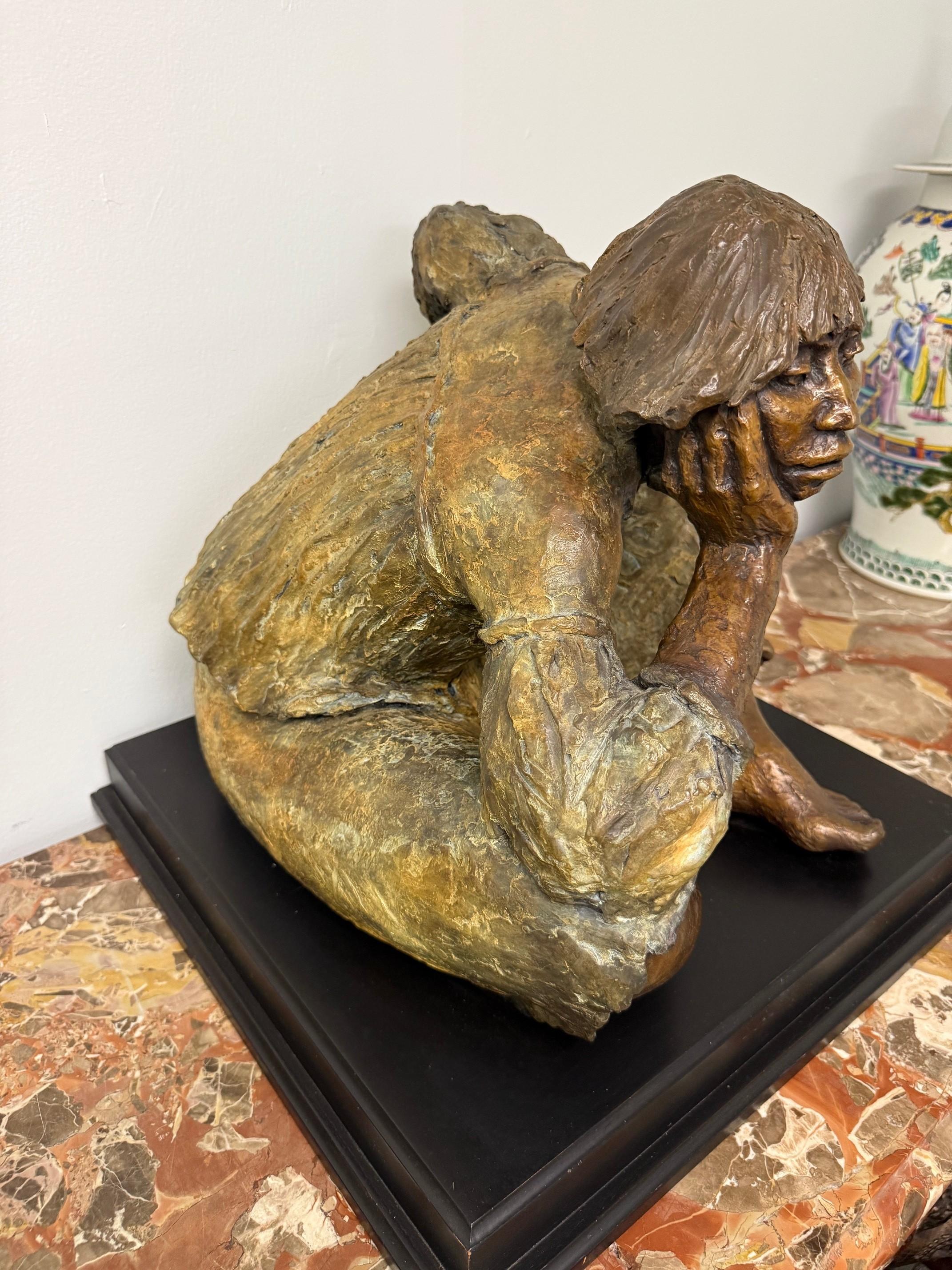 Late 20th Century Bronze Sculpture, Navajo Woman Signed Shirley Smith 1989 3/10 For Sale 2