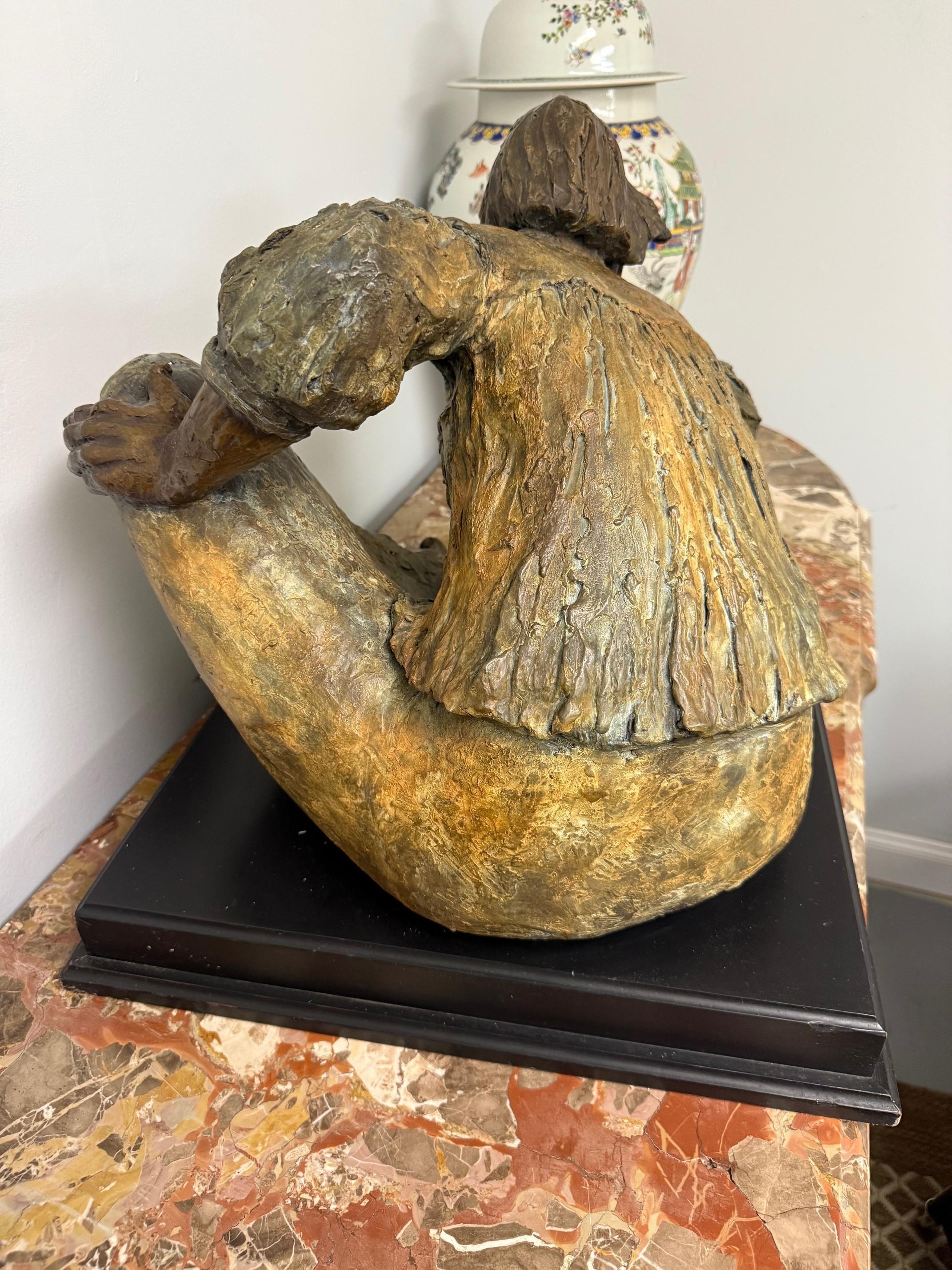Late 20th Century Bronze Sculpture, Navajo Woman Signed Shirley Smith 1989 3/10 For Sale 3