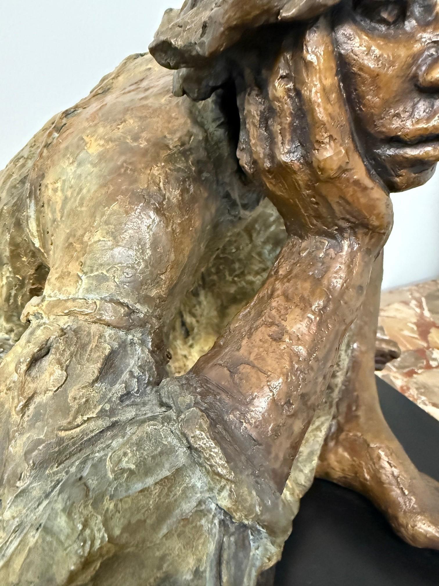 Late 20th Century Bronze Sculpture, Navajo Woman Signed Shirley Smith 1989 3/10 For Sale 5