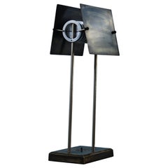 Late 20th Century Brutalist Aged Brass & Stainless Steel MW1 Lamp