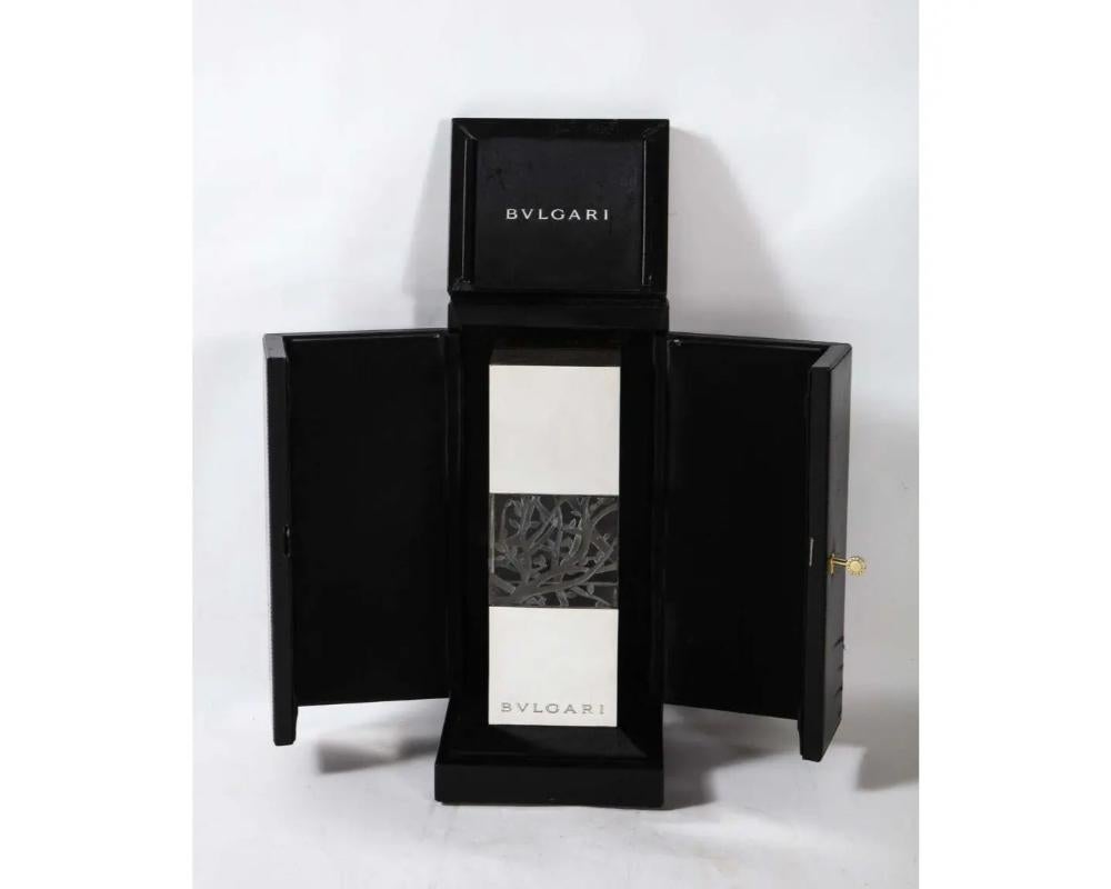 Bulgari de finales del siglo XX, escultura italiana de plata y cristal grabado en F original Francés en venta