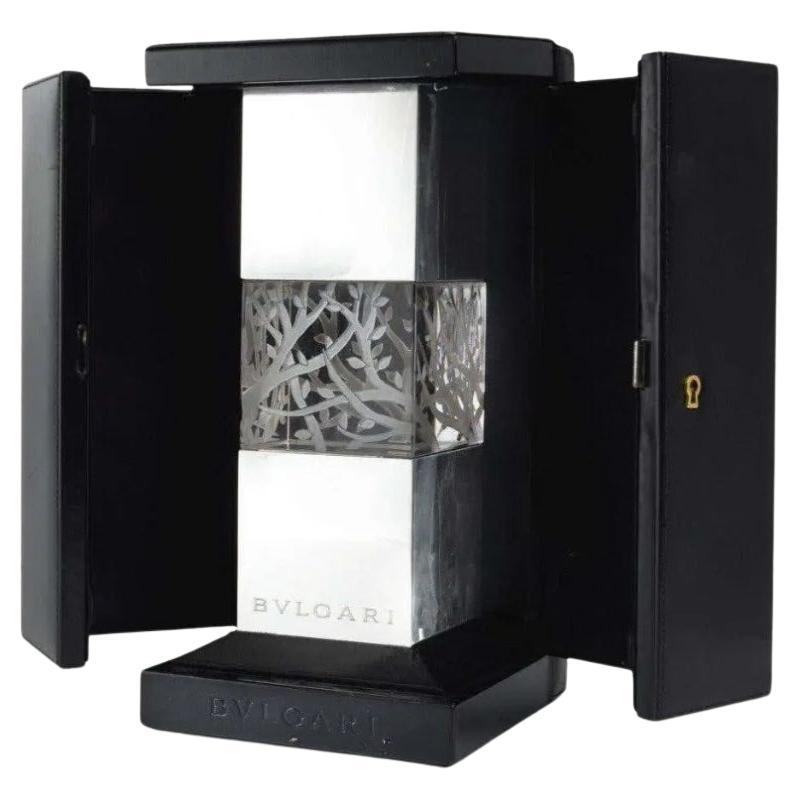 Bulgari, scultura in argento e vetro acidato della fine del XX secolo, in confezione originale.
