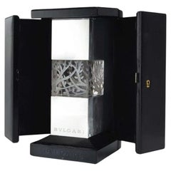 Late 20th Century Bulgari, Italian Silver & Etched Glass Sculpture in Original F