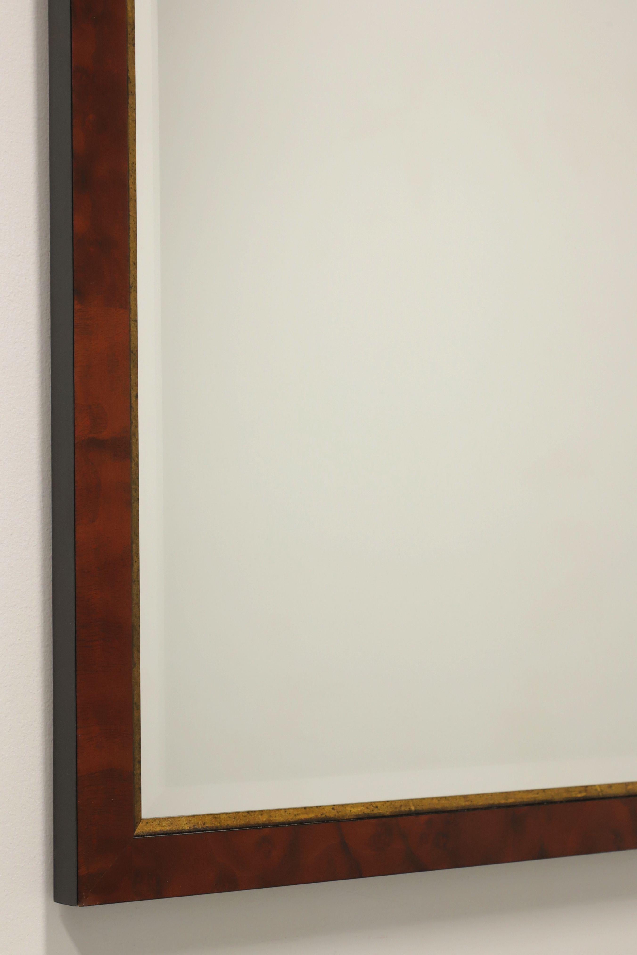 Late 20th Century Burl Elm Rectangular Wall Mirror In Good Condition For Sale In Charlotte, NC