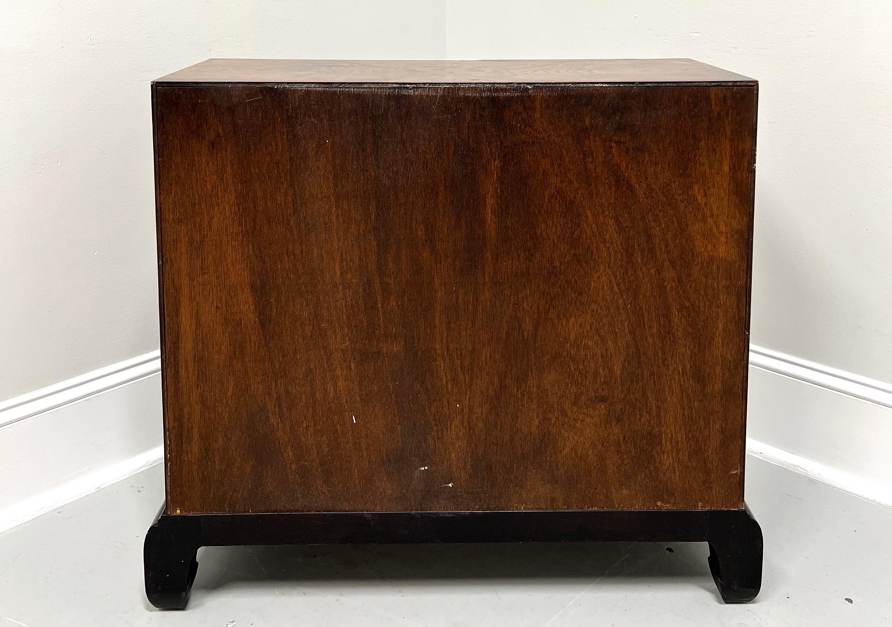 Late 20th Century Burlwood Asian Ming Style Narrow Console Cabinet In Good Condition For Sale In Charlotte, NC
