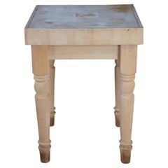Late 20th Century Butchers Block Carving Cutting Board Kitchen Slab Table 32"
