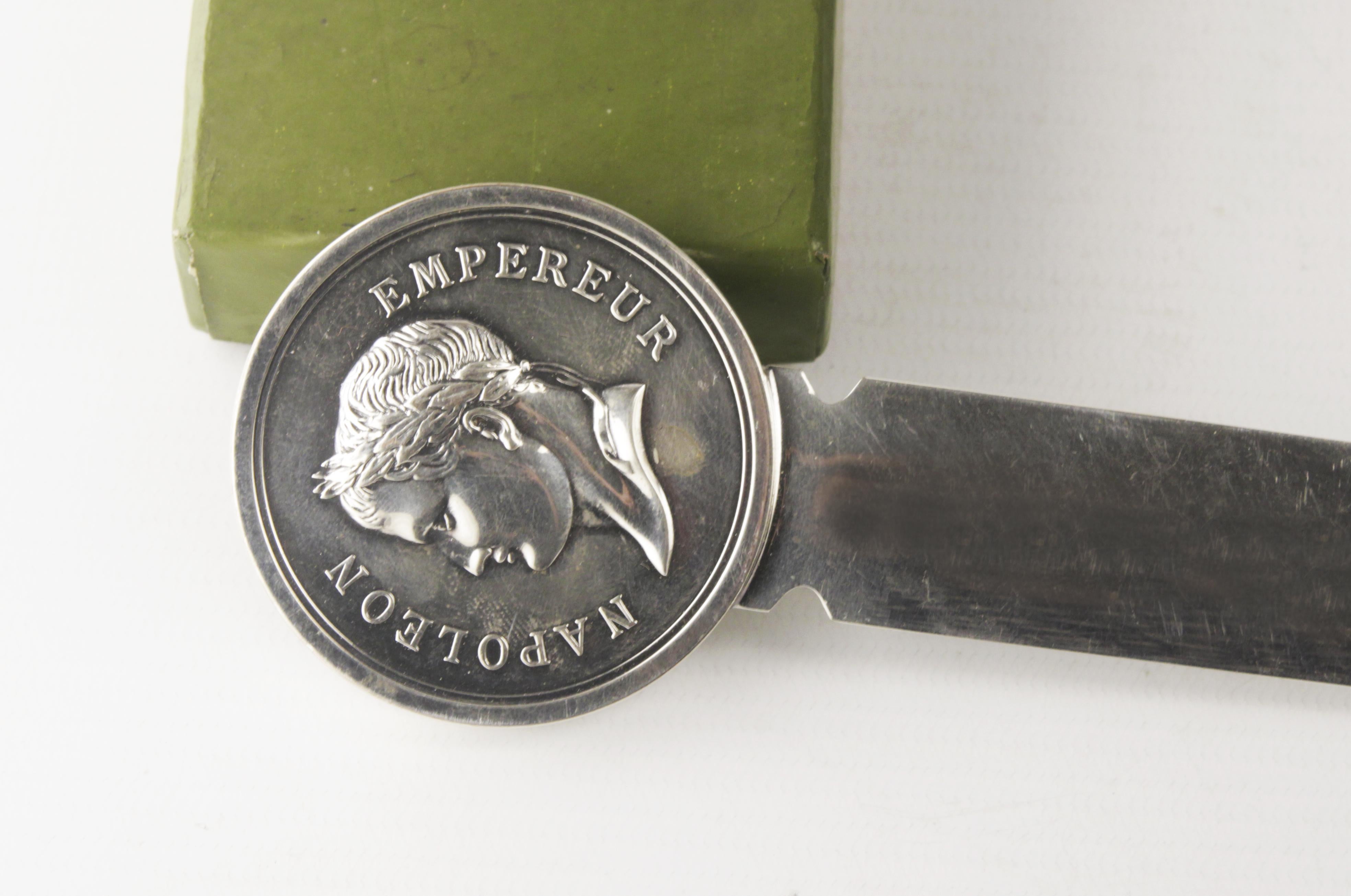 Late 20th Century/C. 1970 Silvered Napoleon Empereur Letter Opener by Christofle For Sale 2