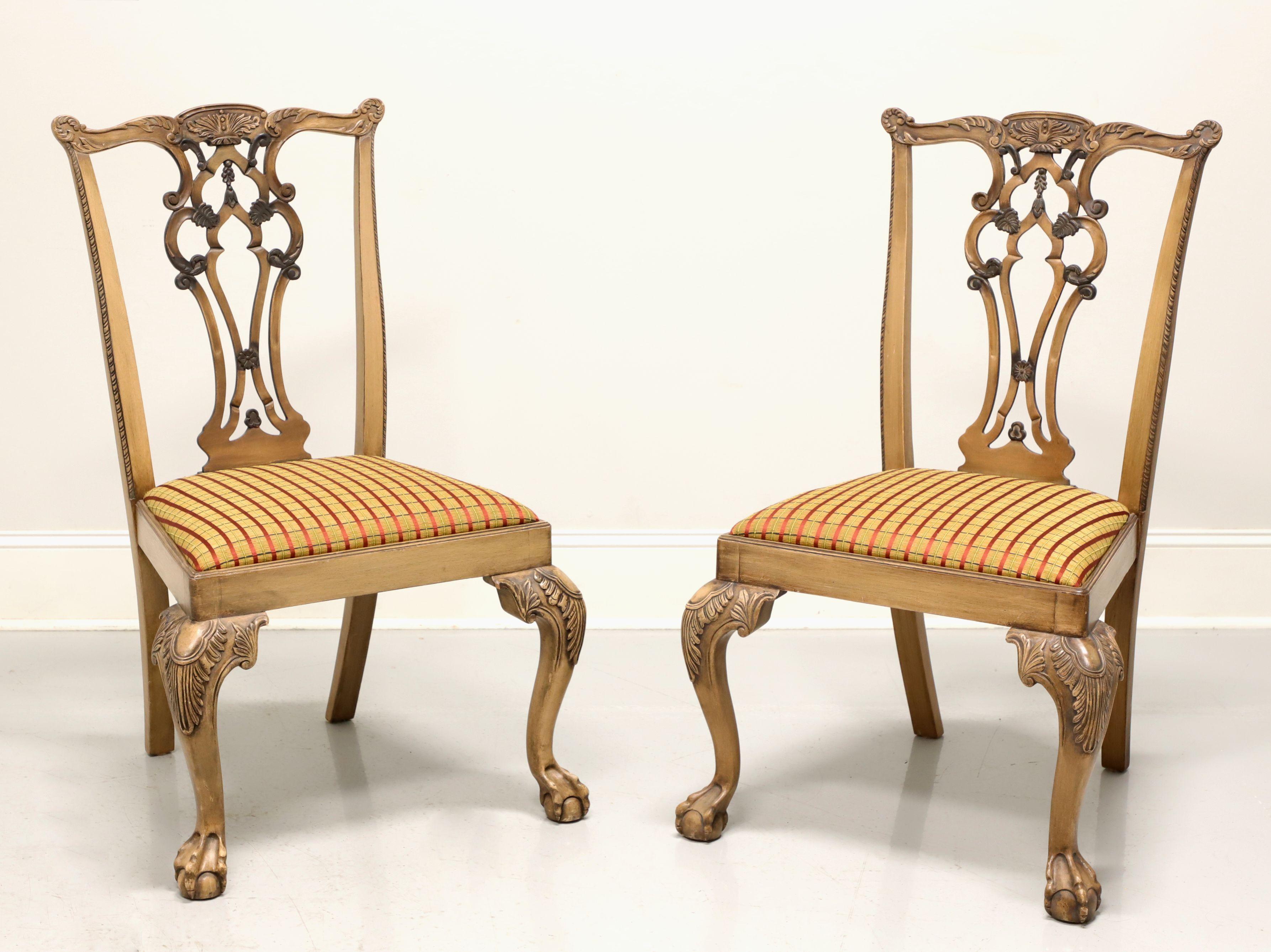 Late 20th Century Carved Chippendale Dining Side Chairs - Pair For Sale 5