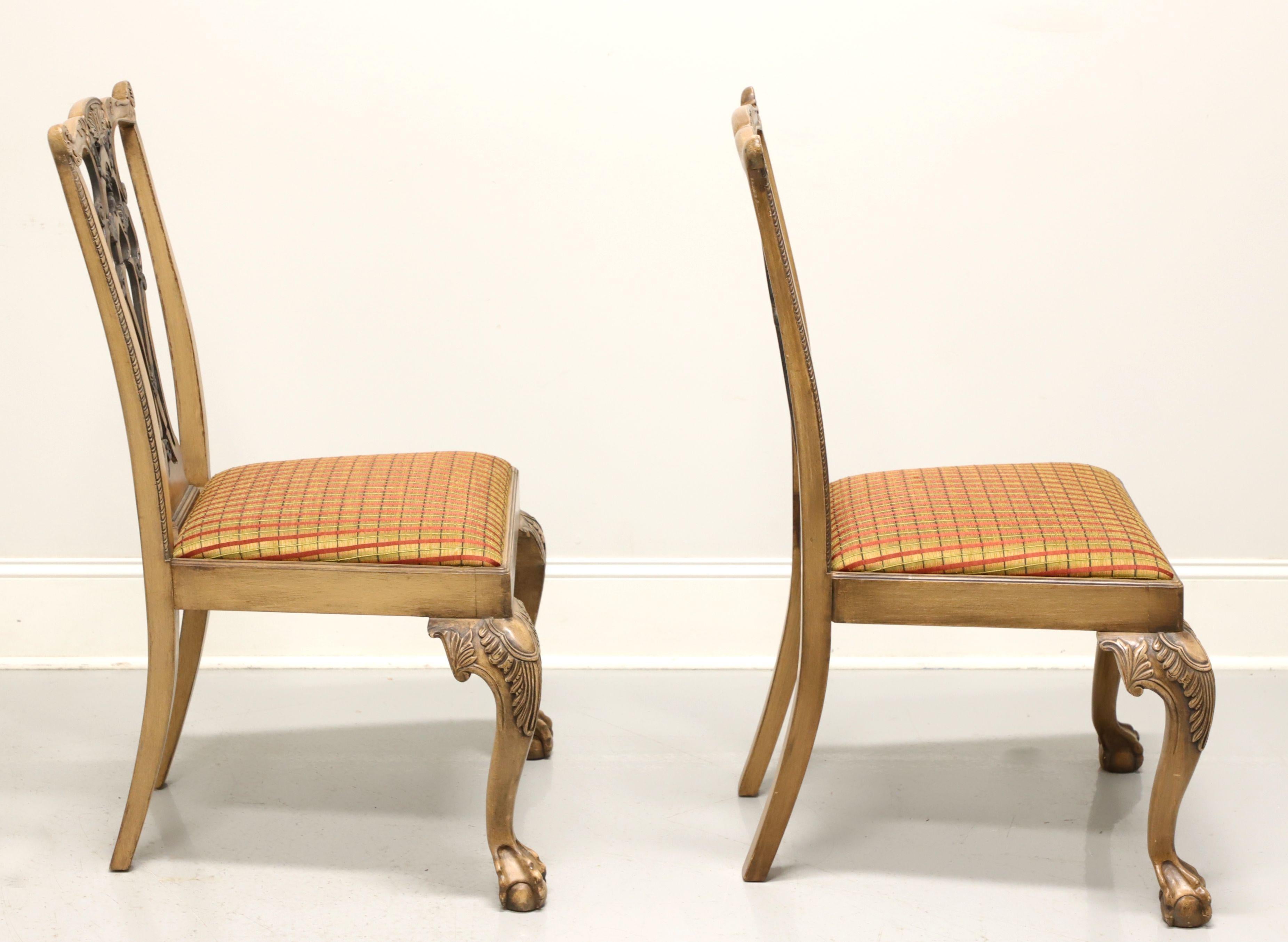 Late 20th Century Carved Chippendale Dining Side Chairs - Pair In Good Condition For Sale In Charlotte, NC