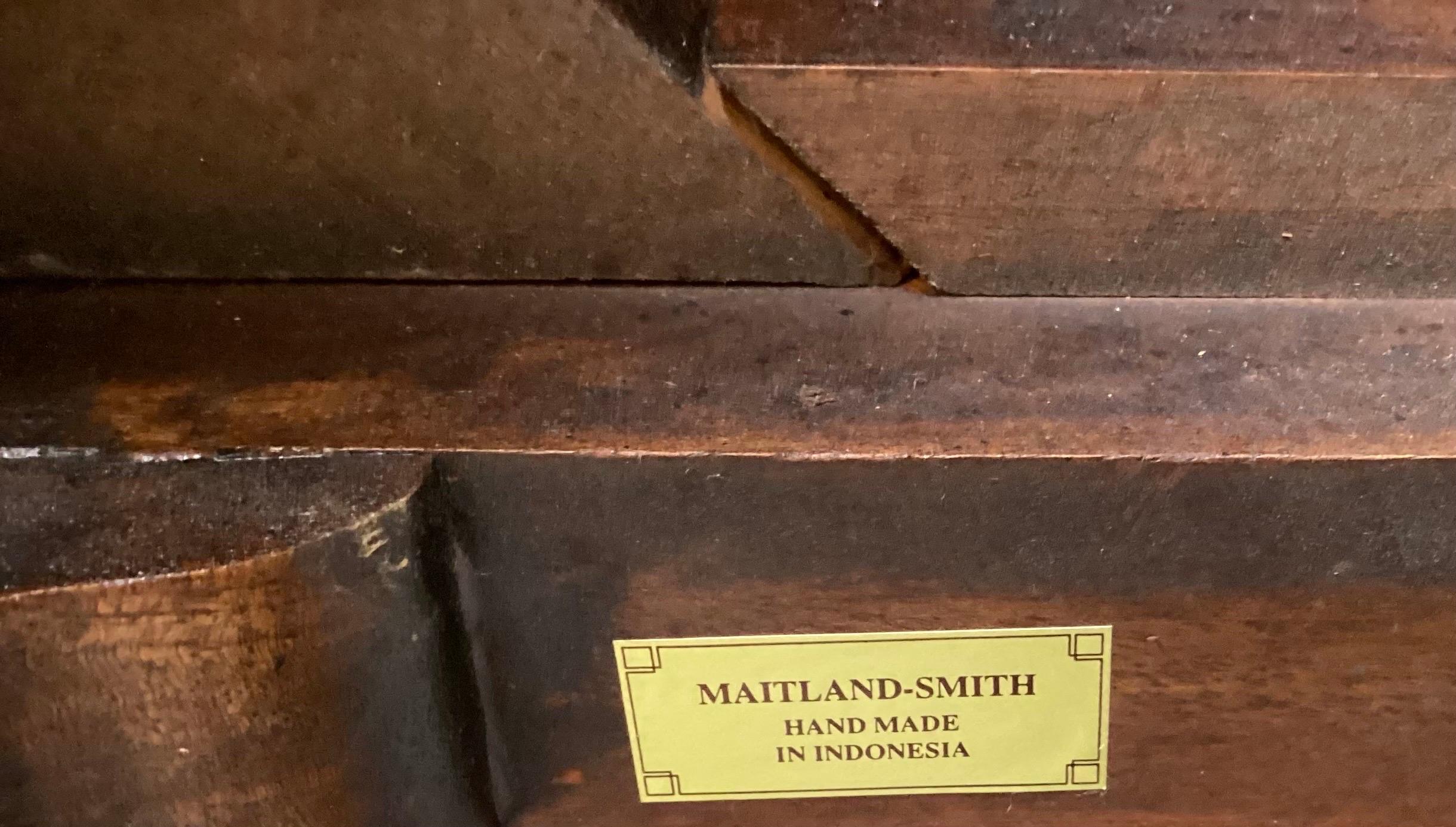 Spätes 20. Jahrhundert geschnitzt georgianisch  Gepolsterter Schreibtisch im Stil von Maitland Smith  im Angebot 5