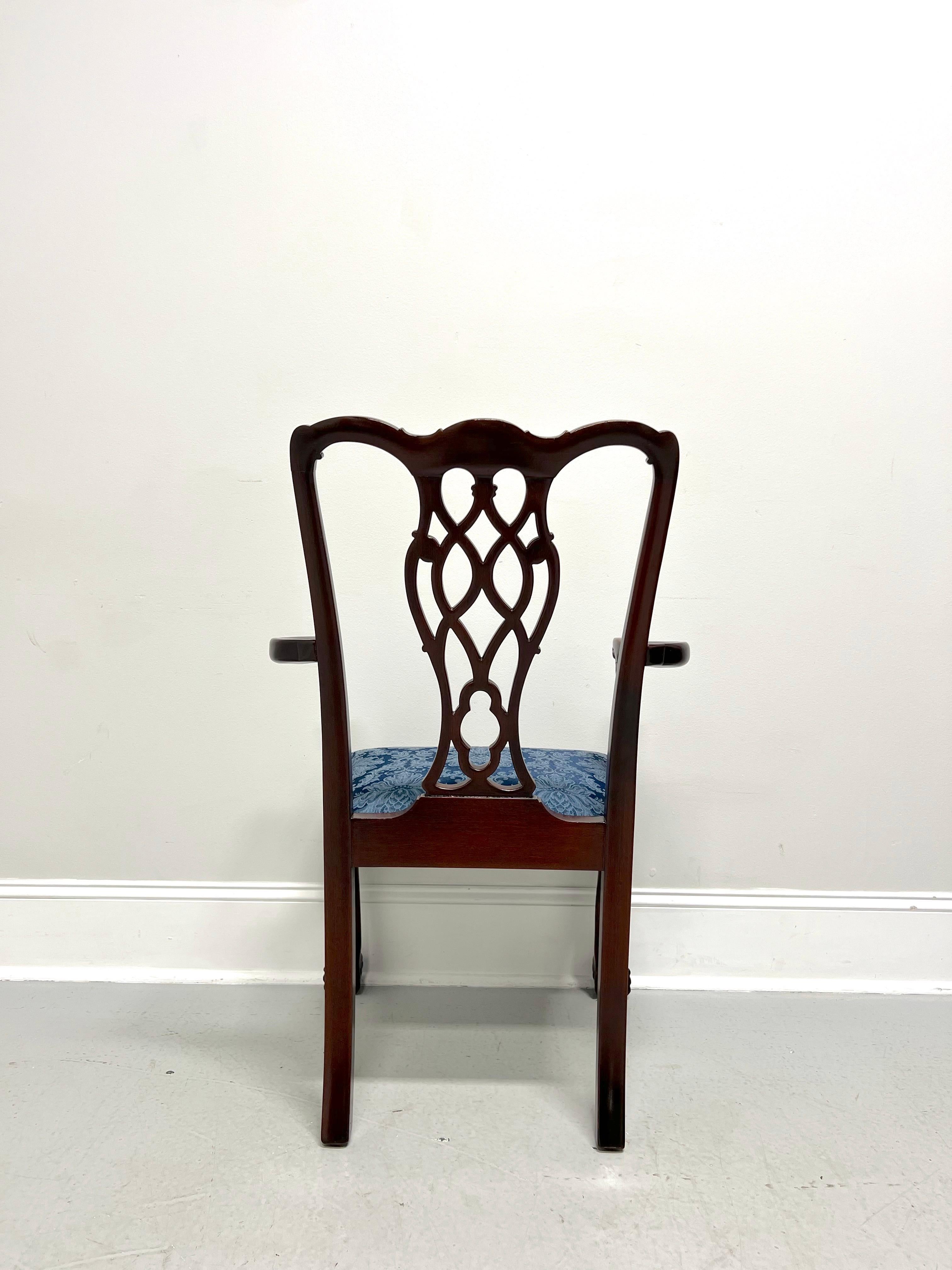 Late 20th Century Carved Mahogany Chippendale Armchair with Ball in Claw Feet In Fair Condition For Sale In Charlotte, NC