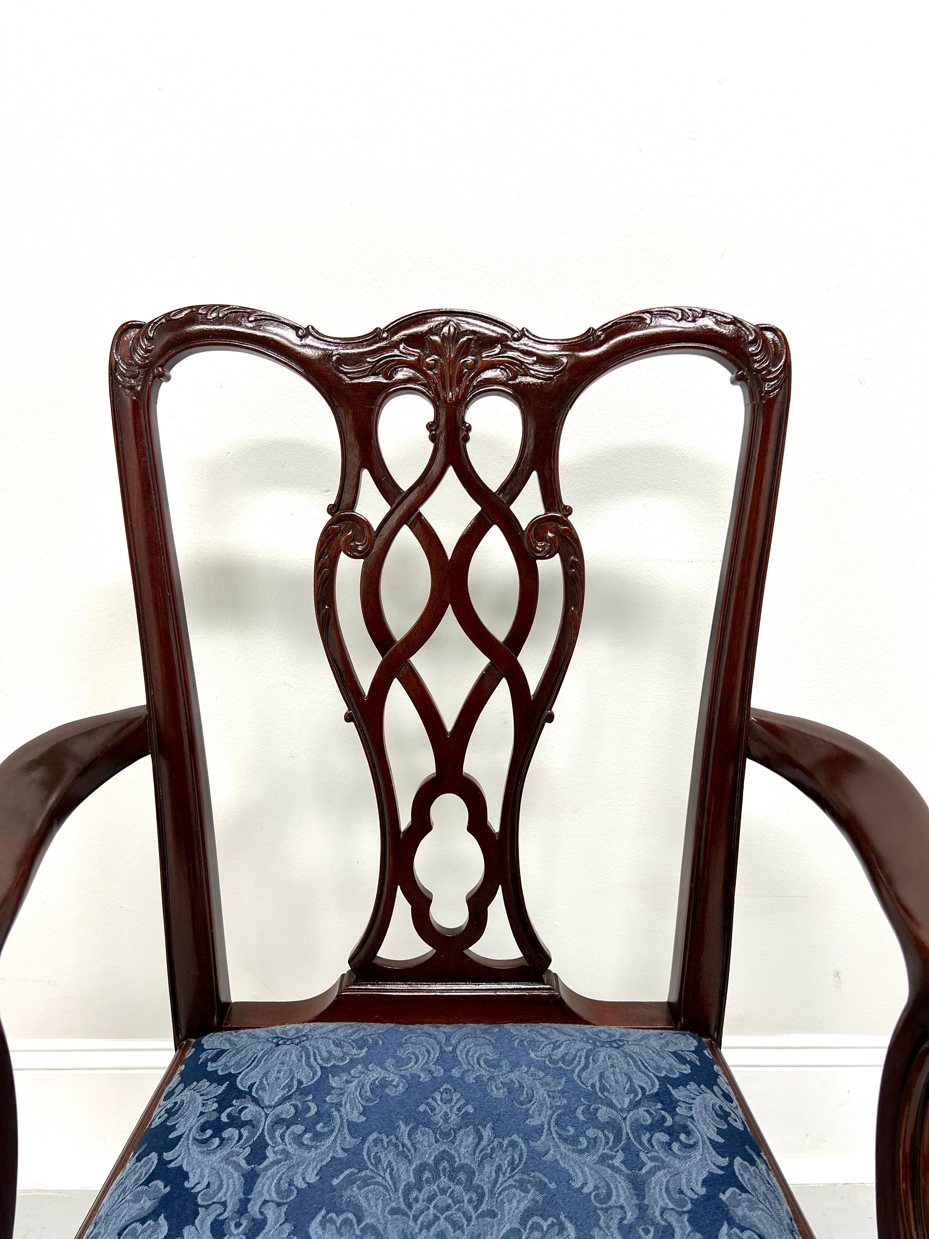 Late 20th Century Carved Mahogany Chippendale Armchair with Ball in Claw Feet For Sale 1