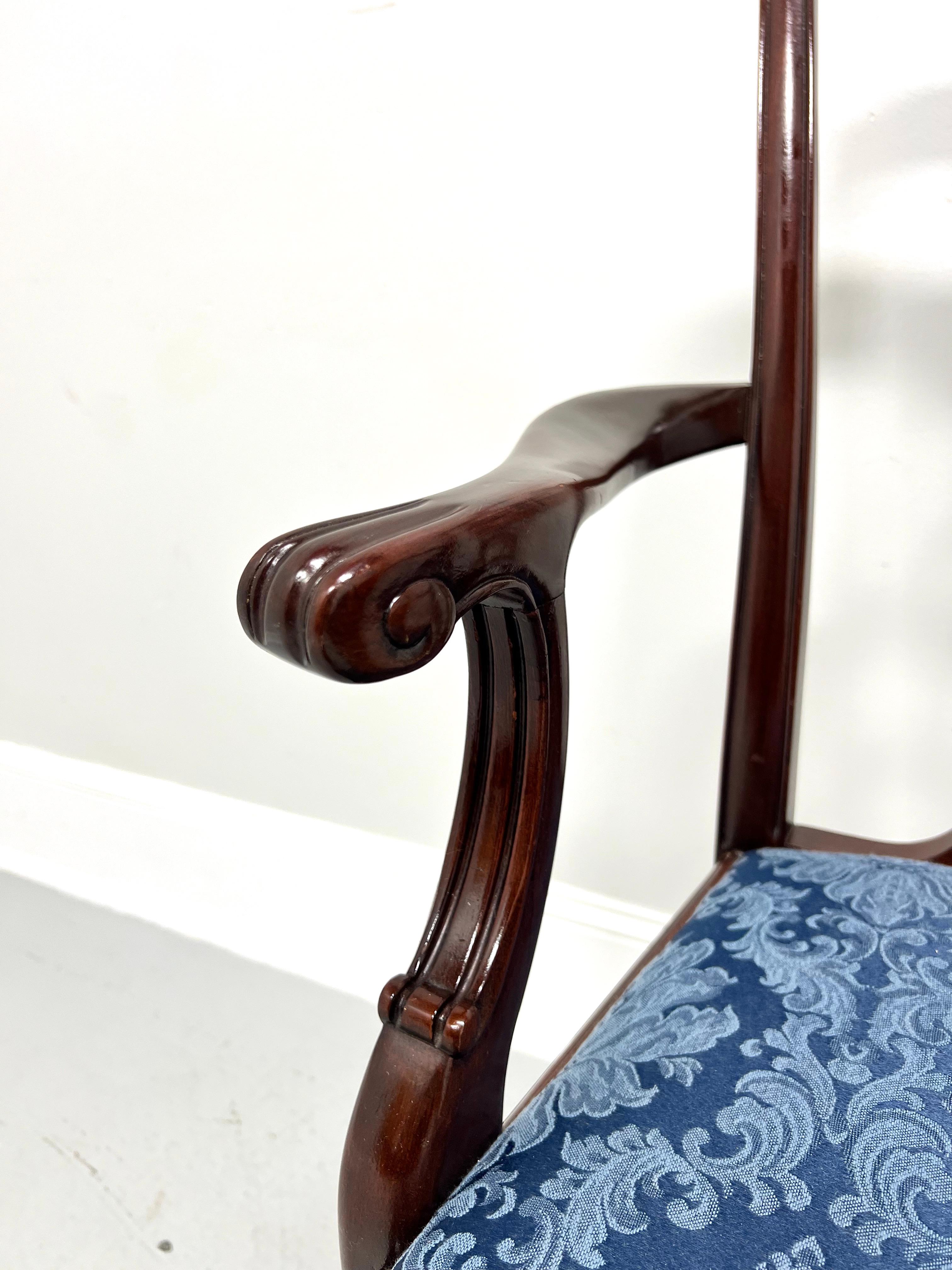 Late 20th Century Carved Mahogany Chippendale Armchair with Ball in Claw Feet For Sale 2