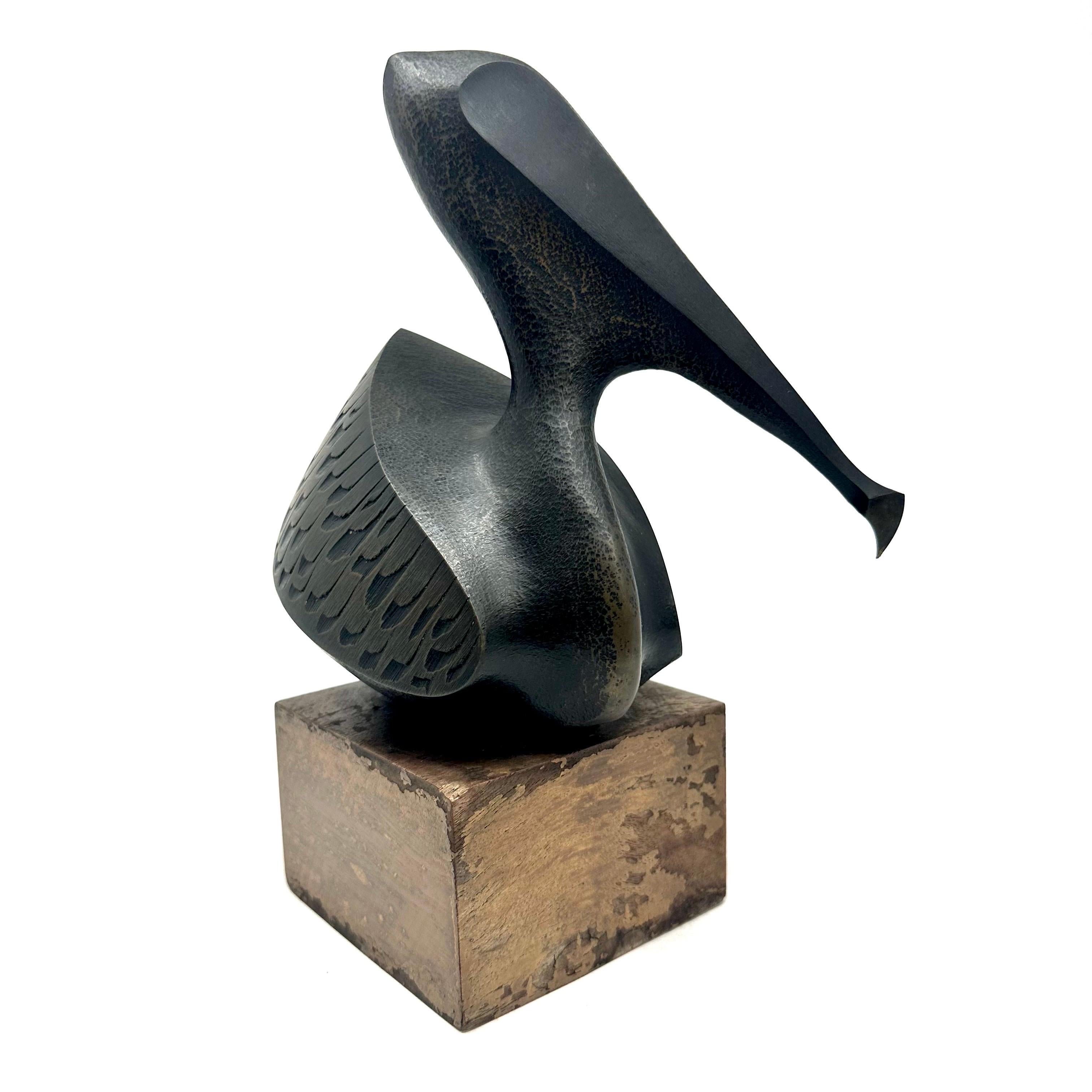 bronze pelican statue