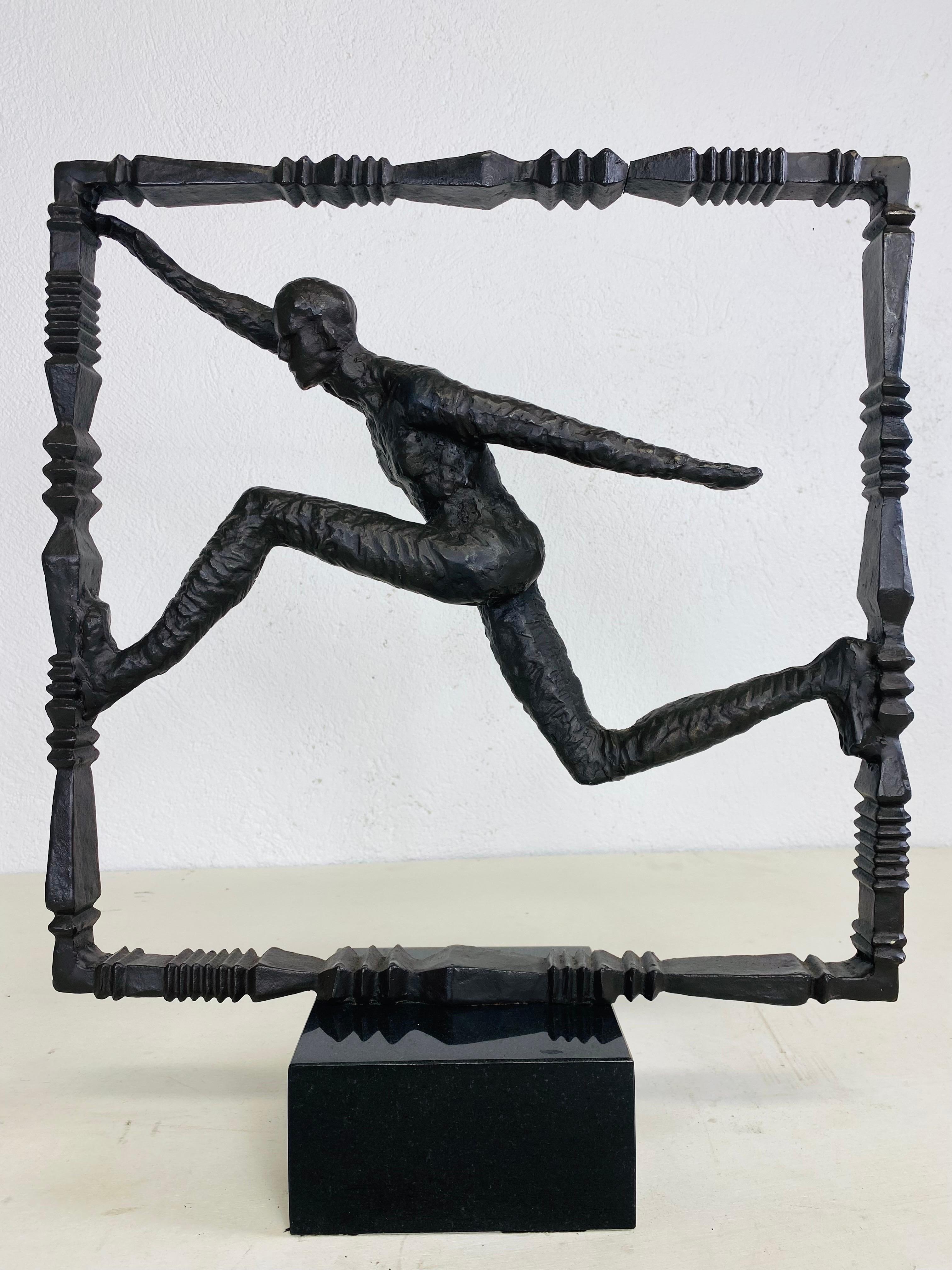 Late 20th Century Cast Iron Modernist, Figural Sculpture For Sale 4