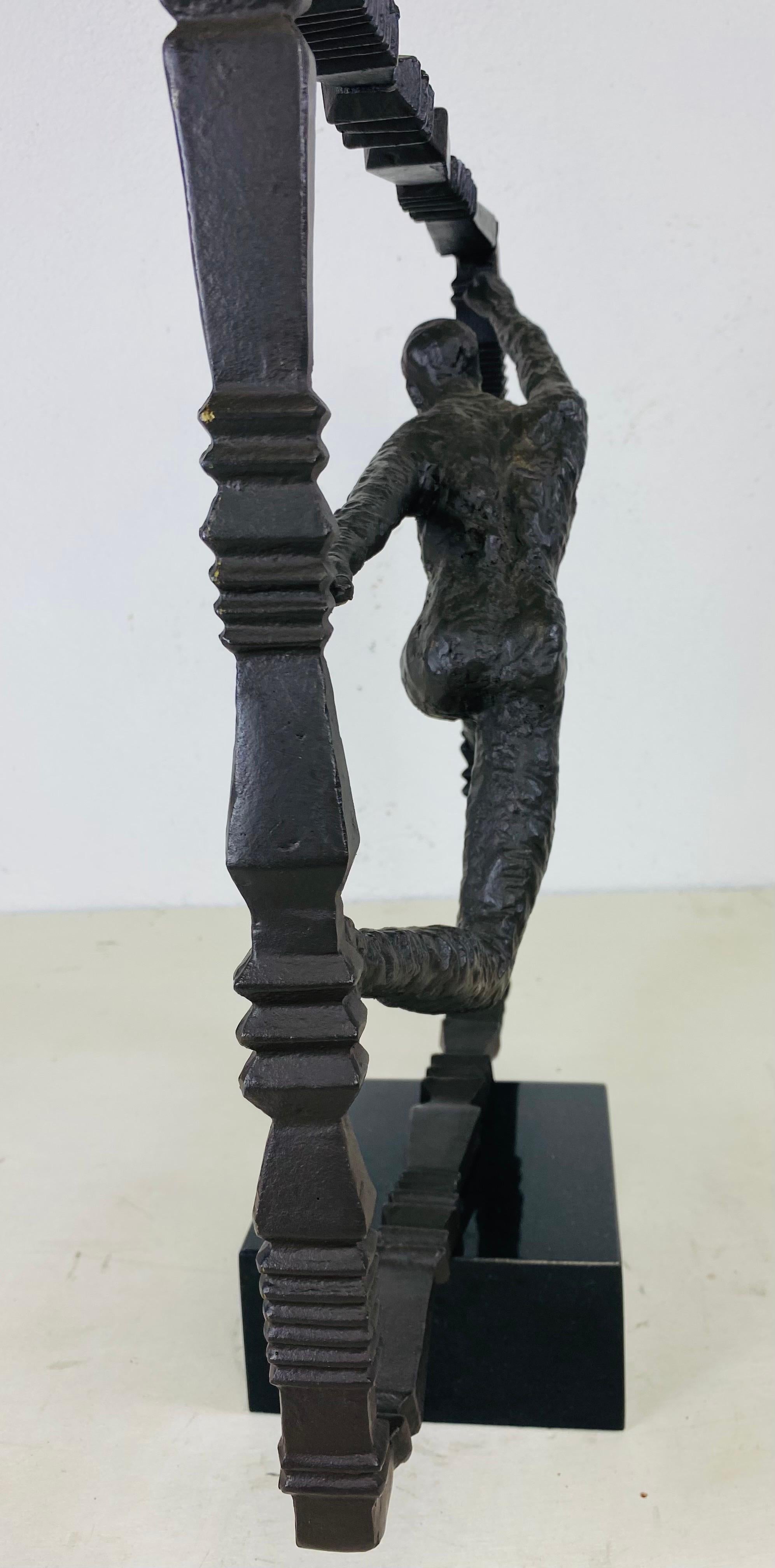 Mid-Century Modern Late 20th Century Cast Iron Modernist, Figural Sculpture For Sale