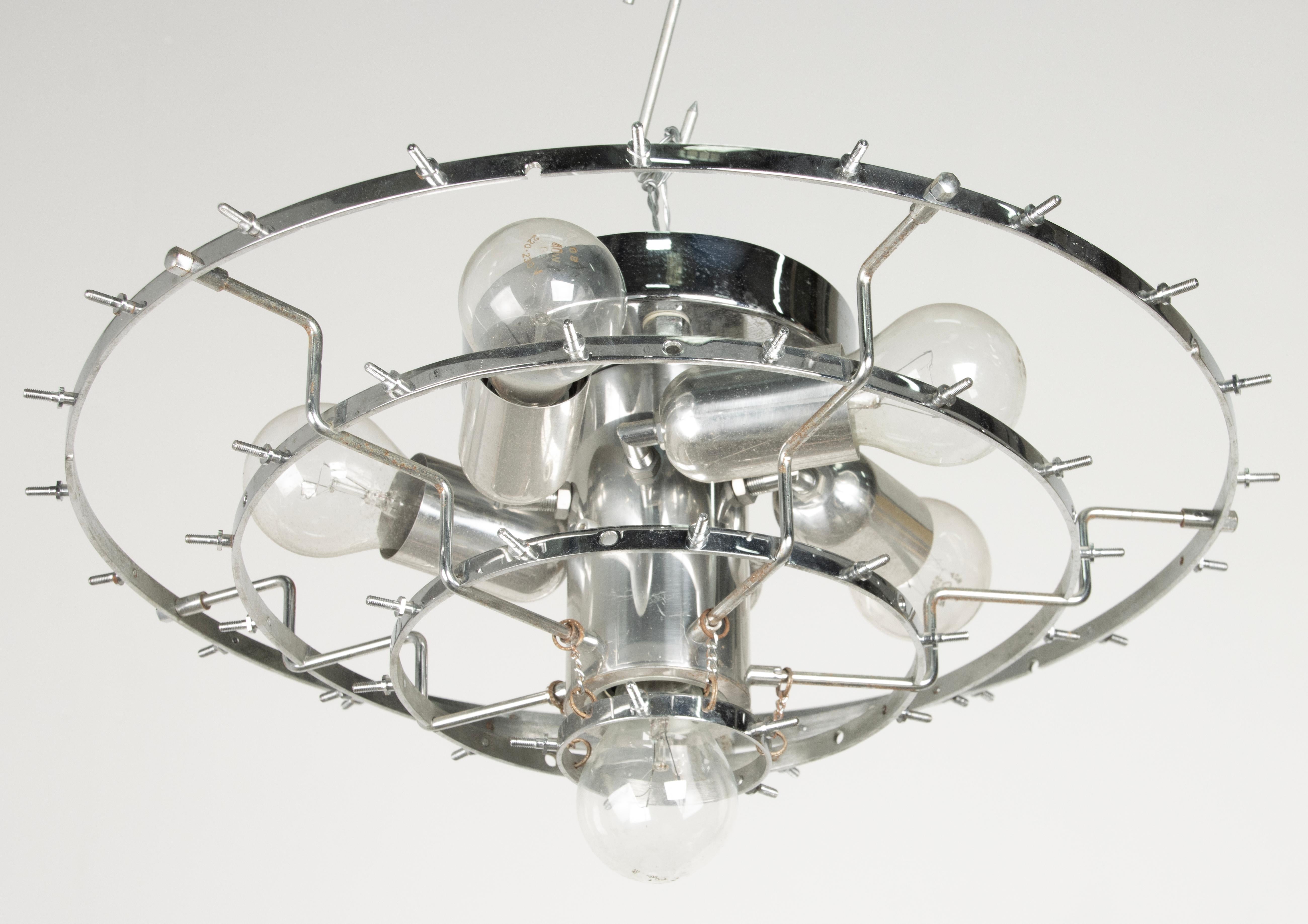 Plafoniera per lampada da soffitto della fine del XX secolo con gocce di cristallo a forma di prisma in vendita 13