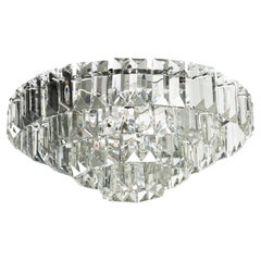 Late 20th Century Ceiling Lamp Plafoniere with Prism Shaped Crystal Cut Drops