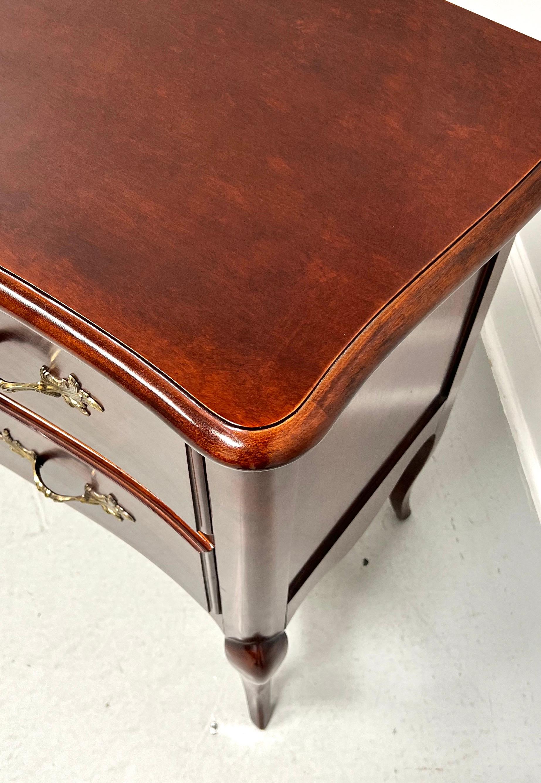 Late 20th Century Cherry French Provincial Louis XV Two-Drawer Occasional Chest For Sale 1