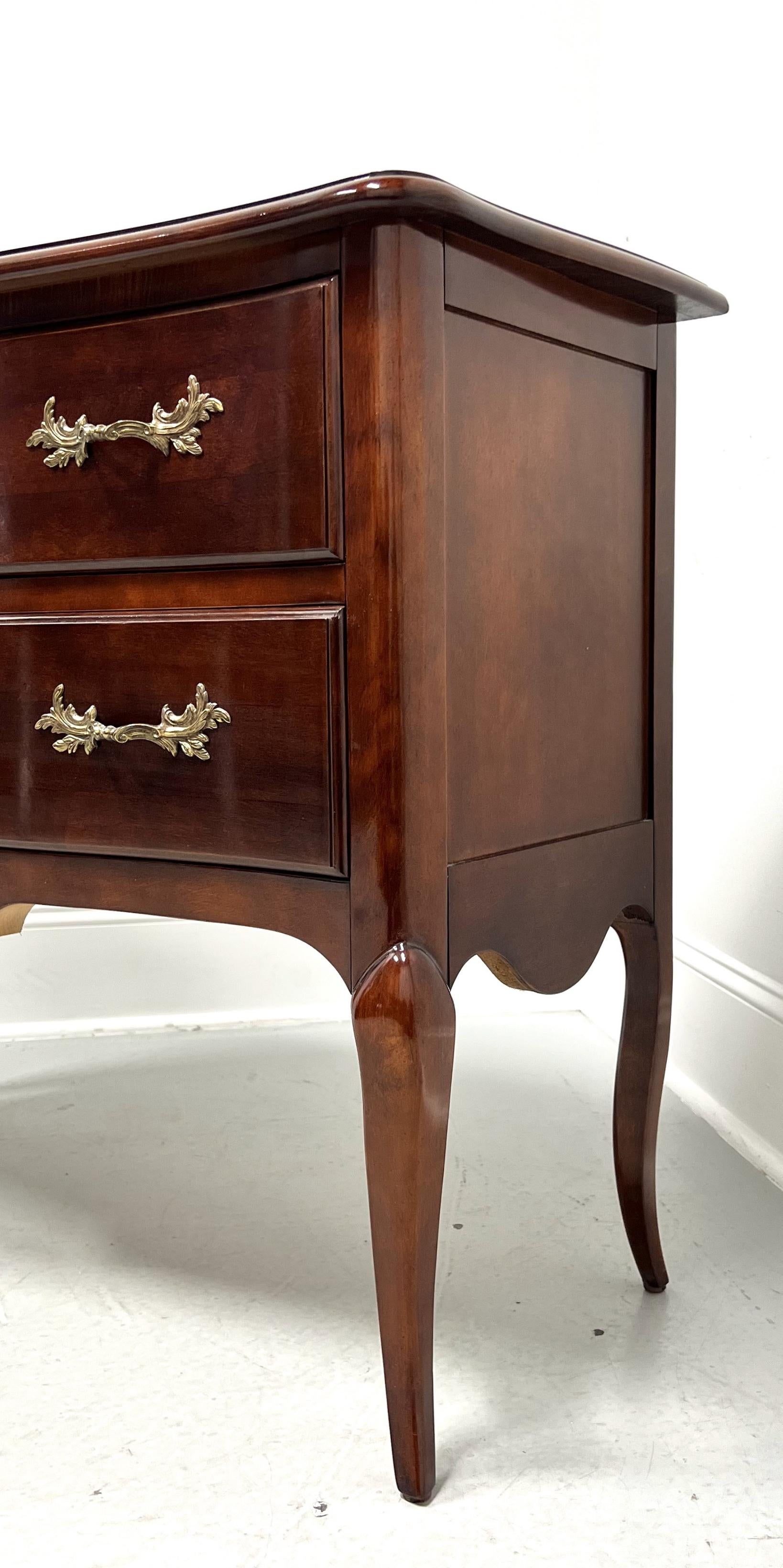 Late 20th Century Cherry French Provincial Louis XV Two-Drawer Occasional Chest For Sale 2