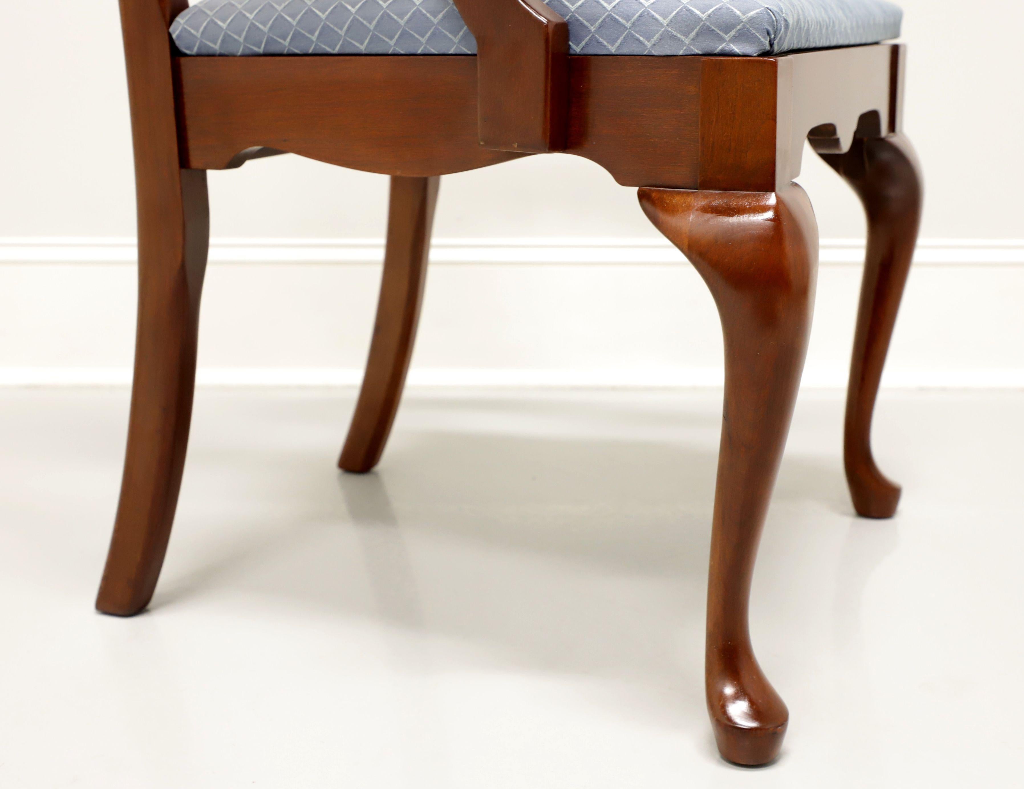 Late 20th Century Cherry Queen Anne Style Dining Armchairs - Pair For Sale 2