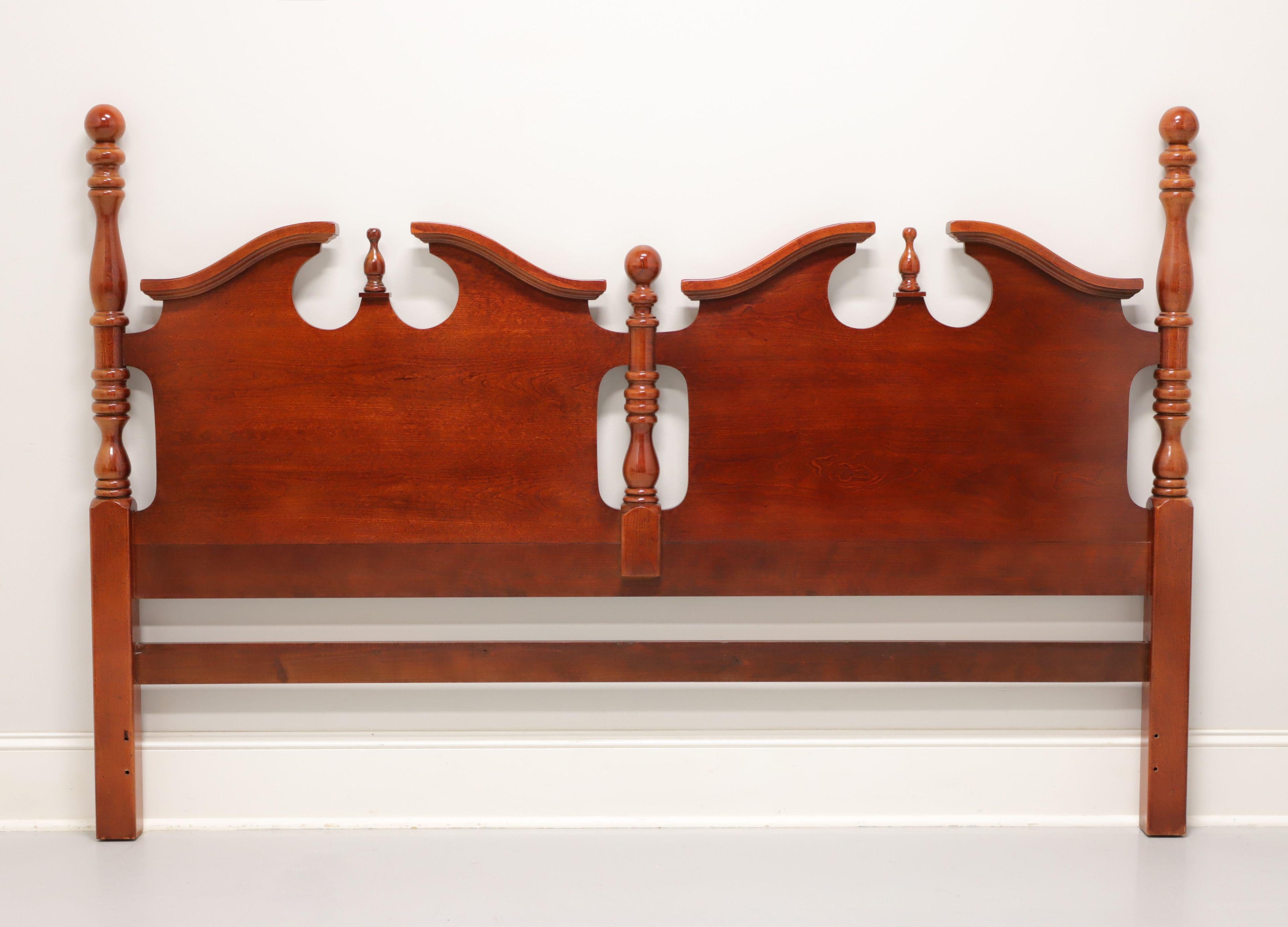 20th Century THOMASVILLE Cherry Traditional Double Pediment King Size Headboard For Sale