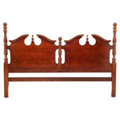 Vintage THOMASVILLE Cherry Traditional Double Pediment King Size Headboard