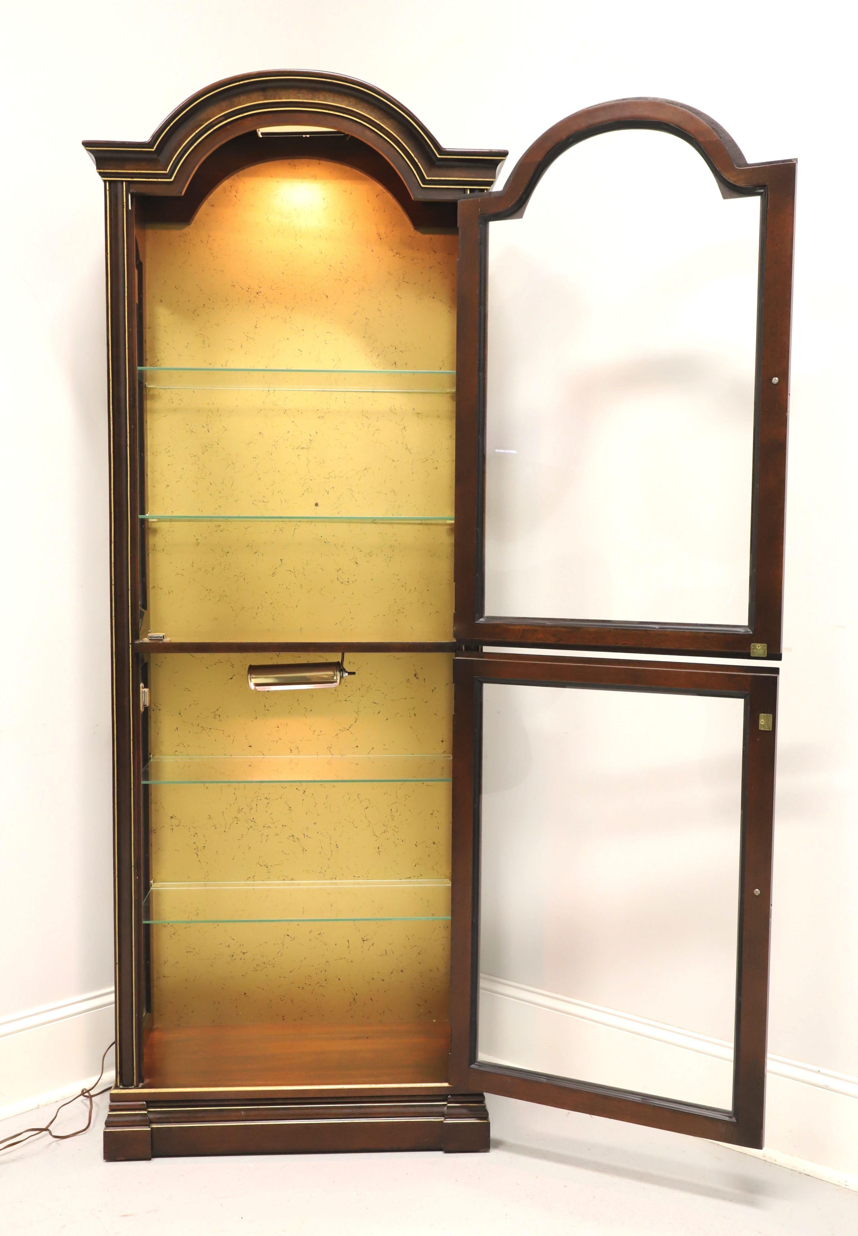 Late 20th Century Cherry Transitional Style Curio Display Cabinet In Good Condition In Charlotte, NC