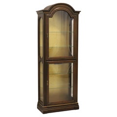 Late 20th Century Cherry Transitional Style Curio Display Cabinet