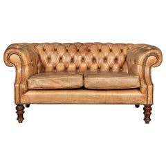 Late 20th Century Chesterfield Leather Sofa with Button Down Seat