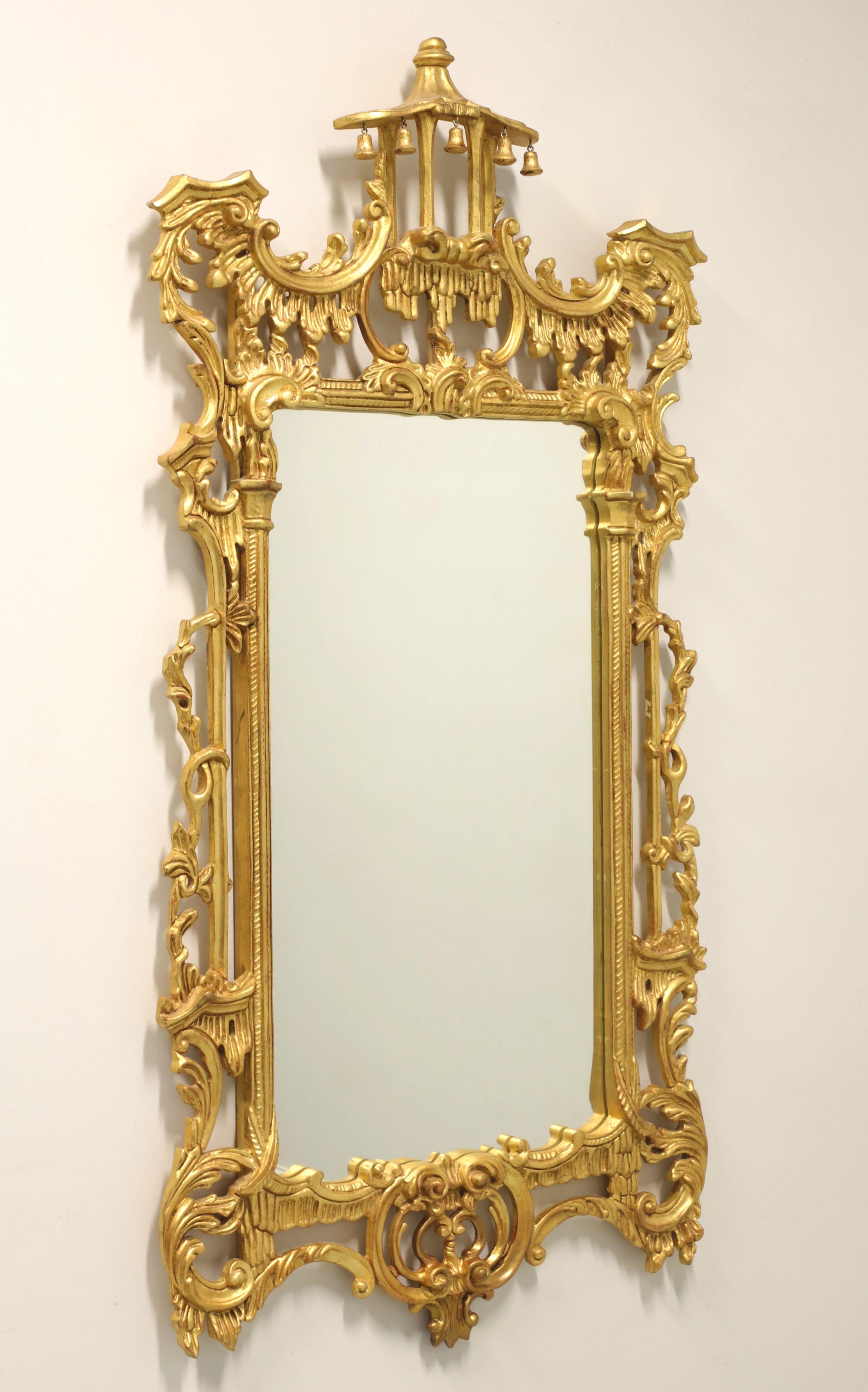 LABARGE Chinese Chippendale Pagoda Golden Wall Mirror 4