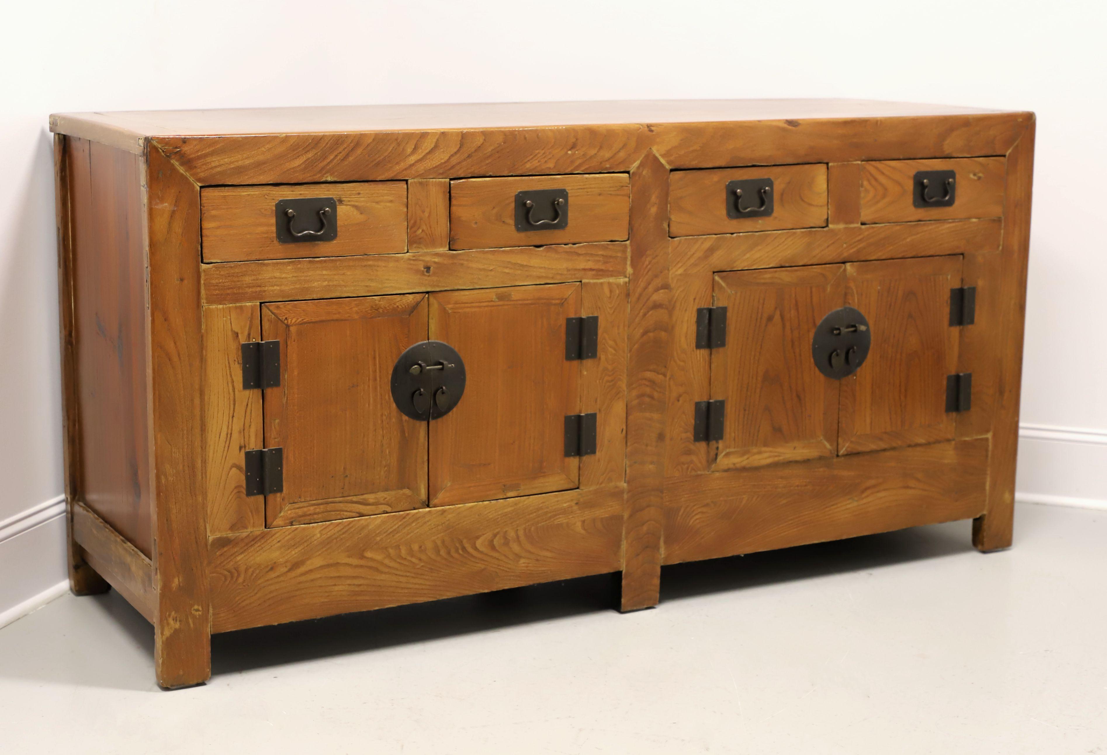 Late 20th Century Chinese Elm Buffet Credenza For Sale 7