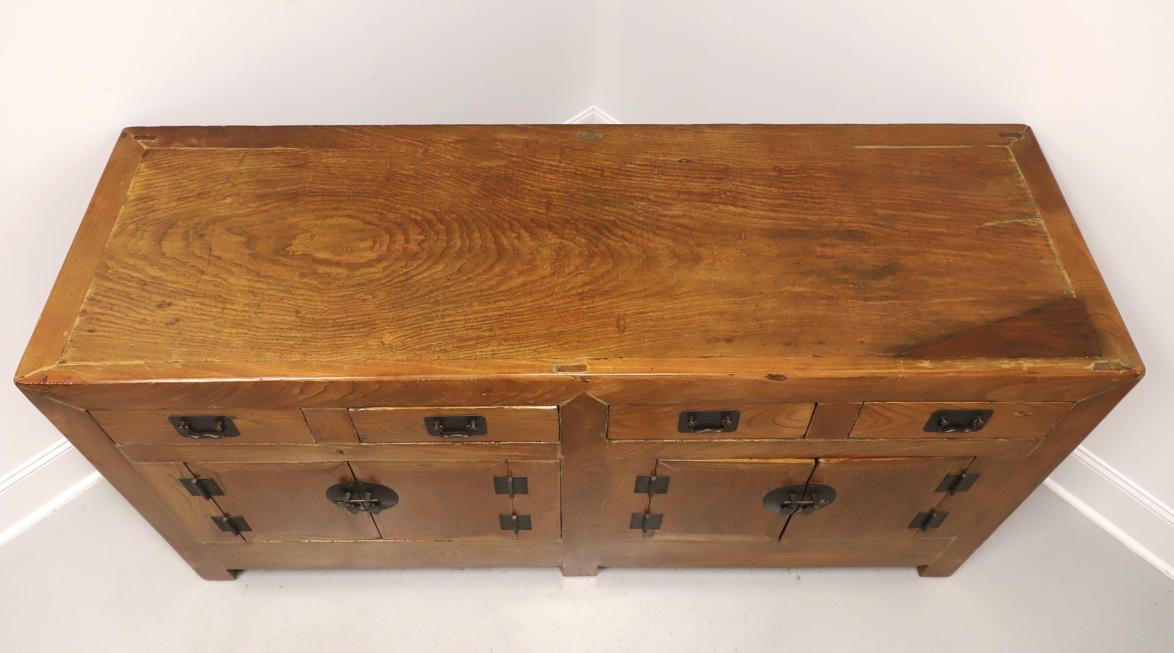 Late 20th Century Chinese Elm Buffet Credenza For Sale 1