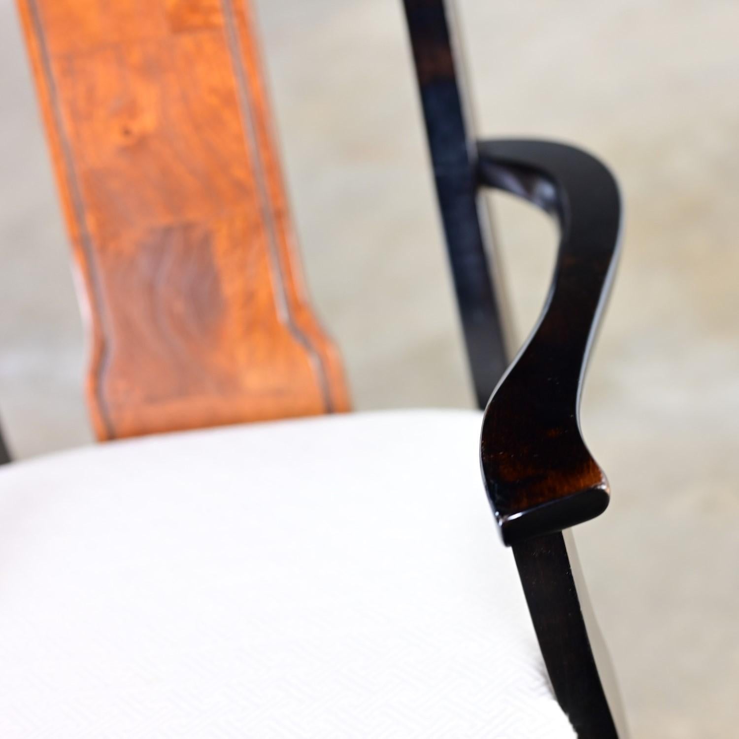 Sillón auxiliar de comedor Broyhill estilo Ming de finales del siglo XX con respaldo de yugo en venta 9