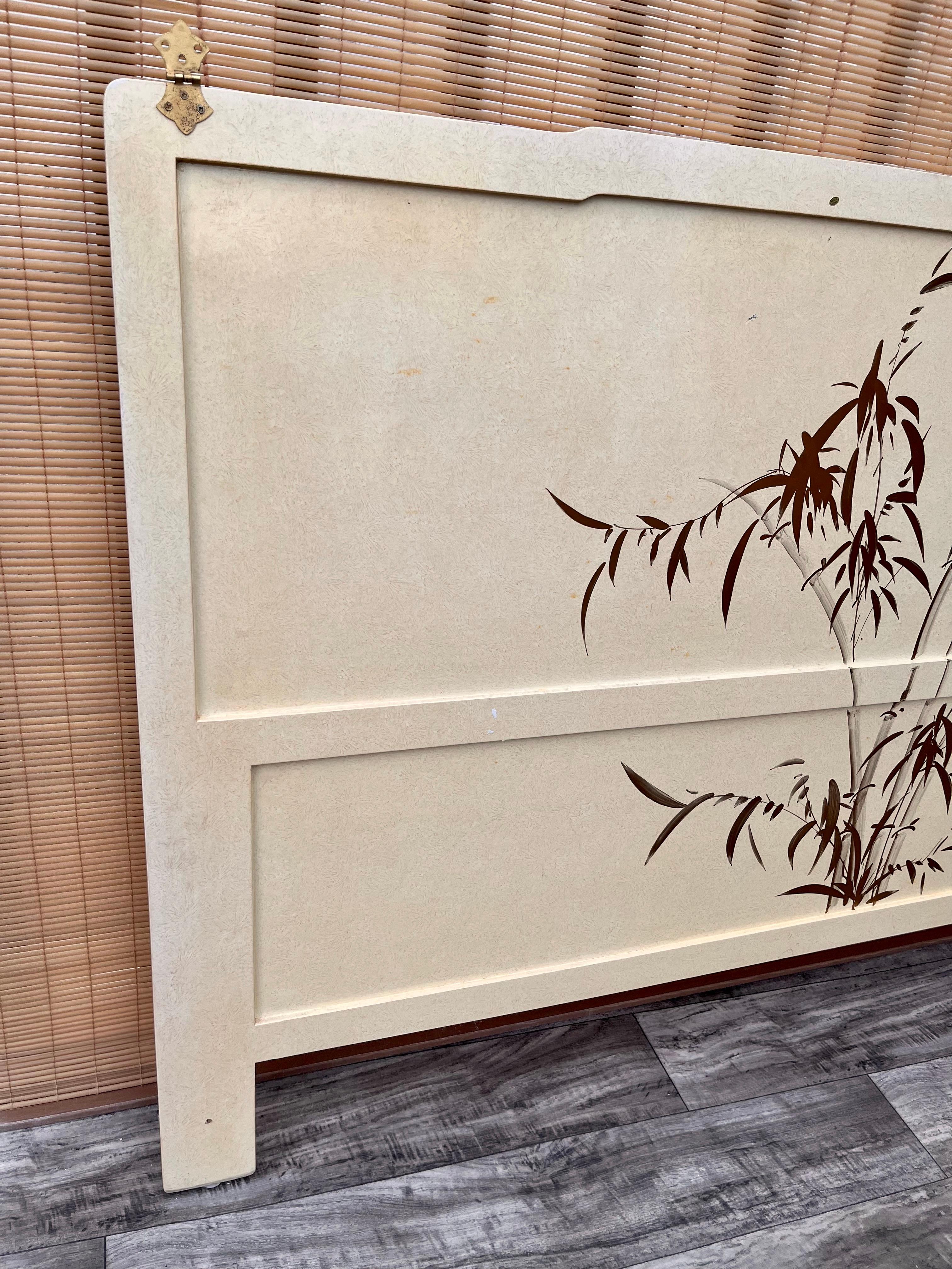 Late 20th Century Chinoiserie Lacquer King Size Headboard 12