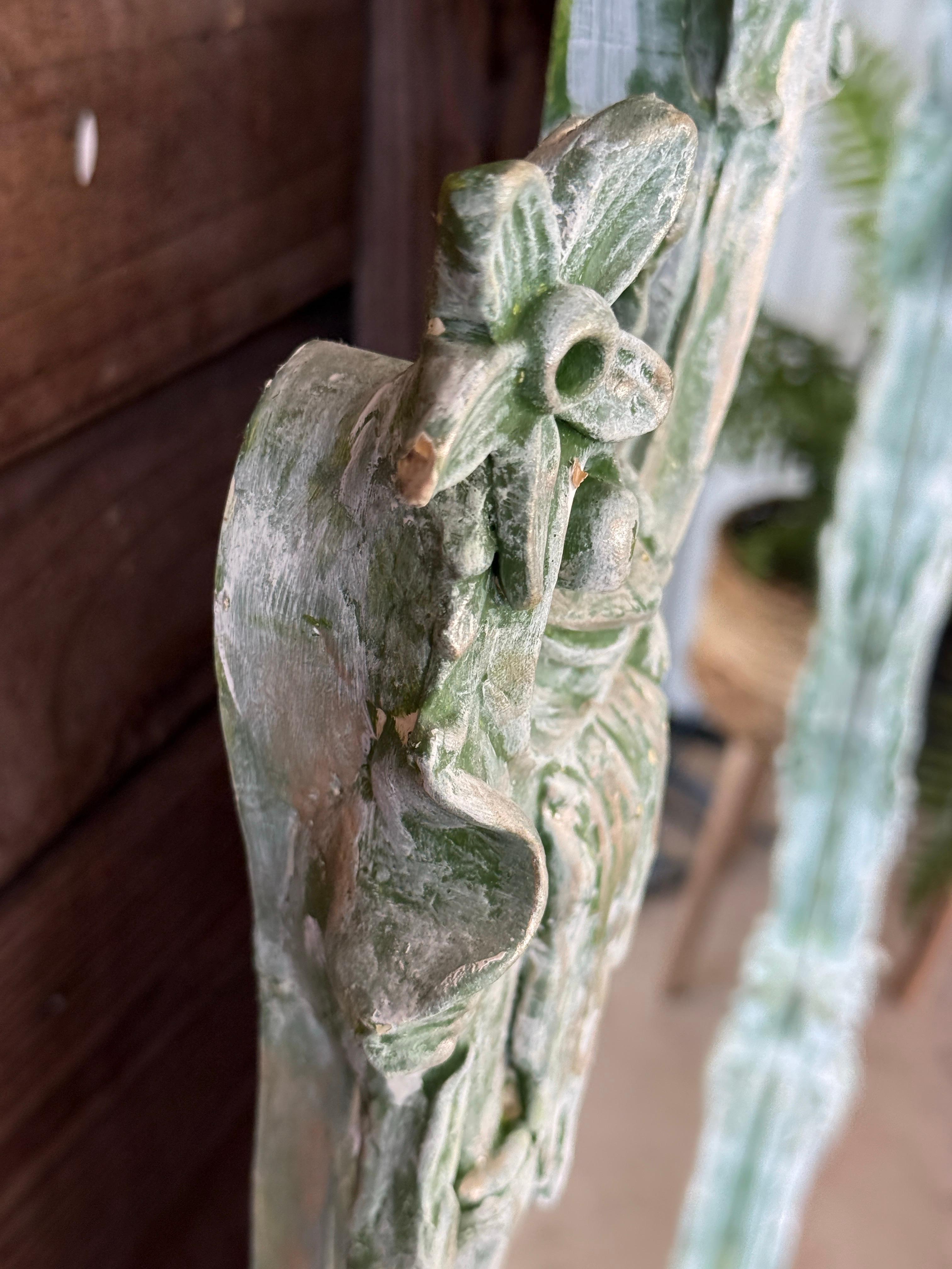 Chinoiserie Regency-Skulptur-Wandspiegel mit Pagoden-Ho Ho Ho-Vogel aus dem späten 20. Jahrhundert im Angebot 7