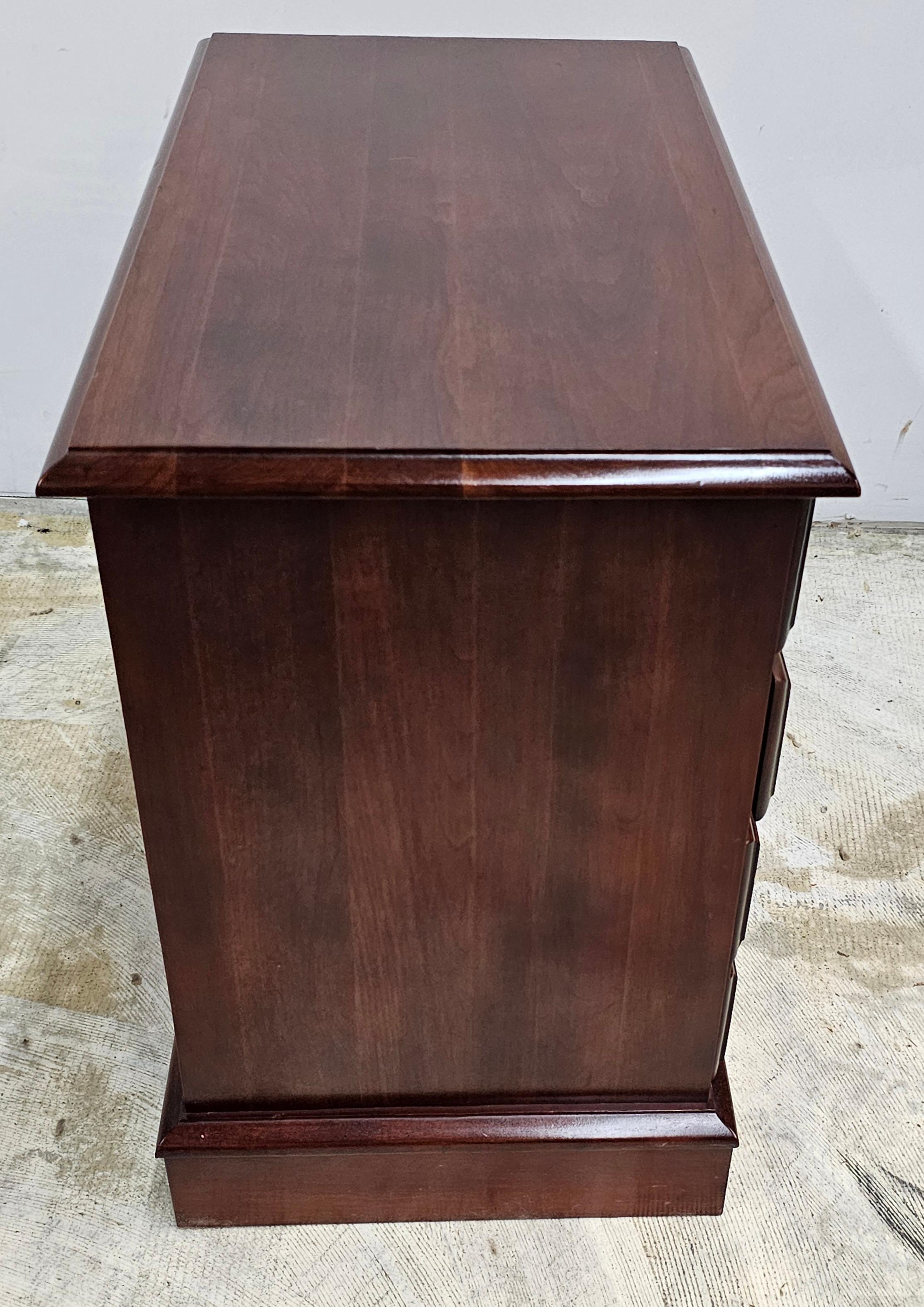 Brass Late 20th Century Chippendale Cherry Bedside Chest of Drawers / Nightstand For Sale