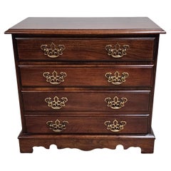 Late 20th Century Chippendale Cherry Bedside Chest of Drawers / Nightstand