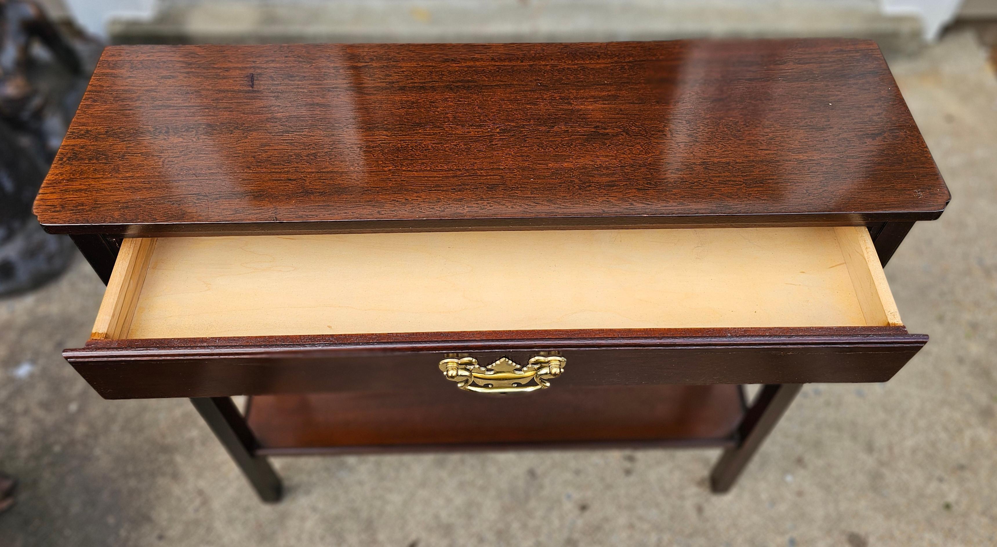 Late 20th Century Chippendale Style Mahogany Narrow Console Table For Sale 1