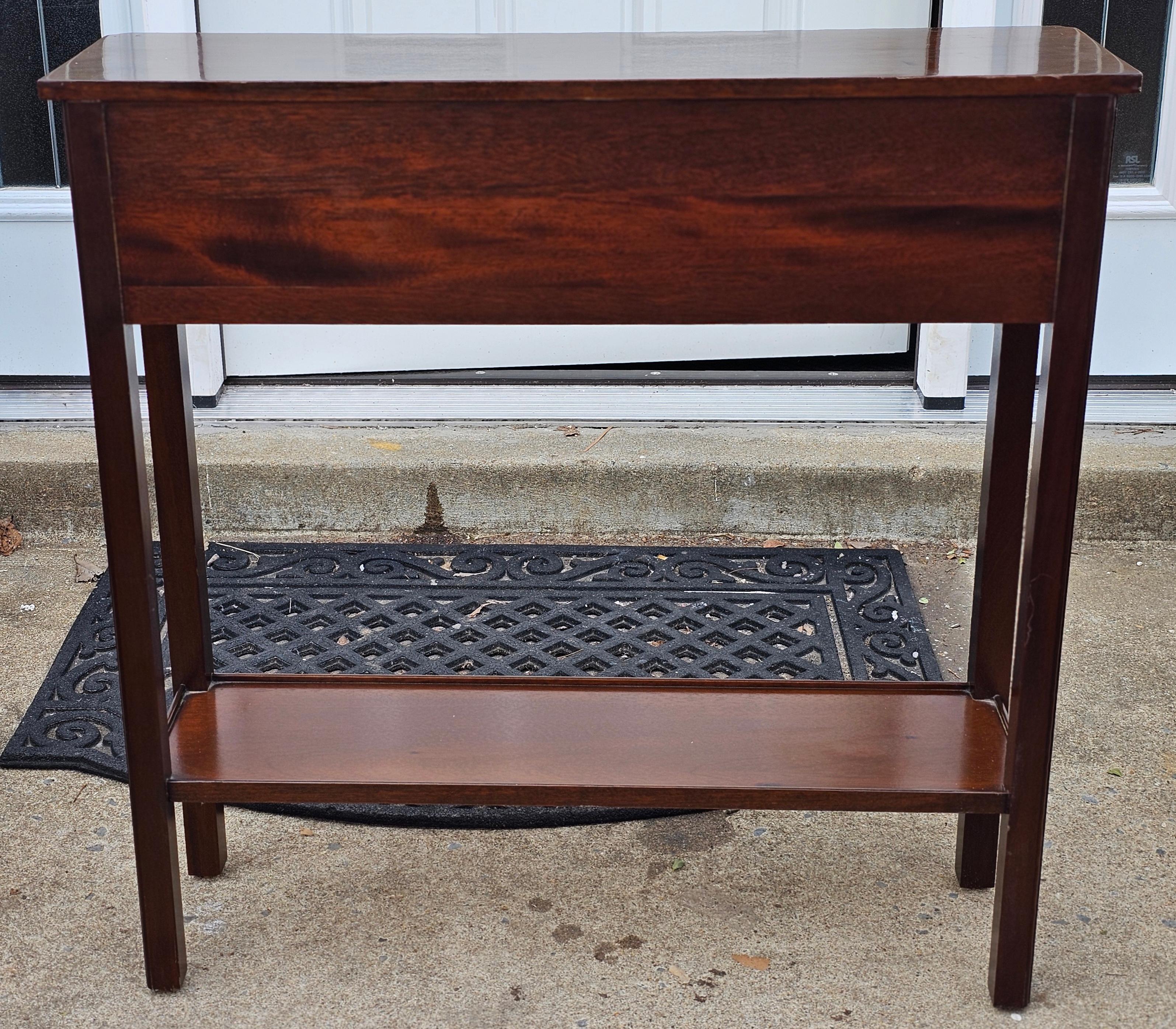 Late 20th Century Chippendale Style Mahogany Narrow Console Table For Sale 2