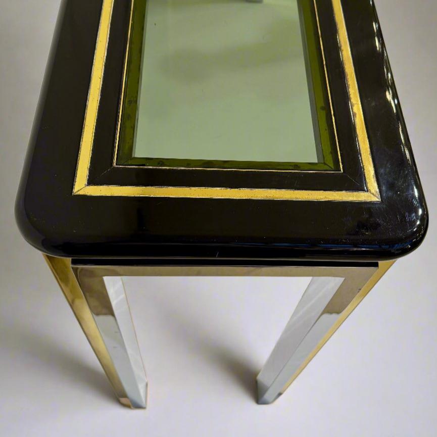 Konsolentisch aus Chrom, Messing und Glas aus dem späten 20. Jahrhundert von Romeo Riga, Italien im Angebot 2