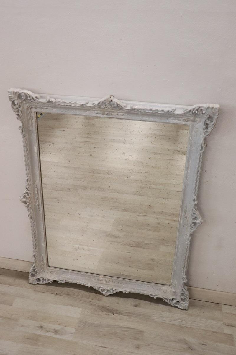 Late 20th Century Classic Style Lacquered wood Wall Mirror For Sale 2