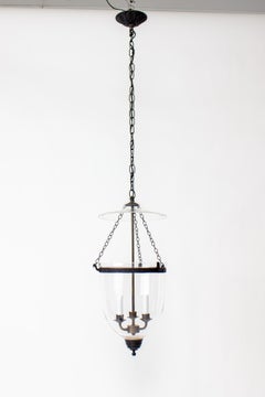 Late 20th Century Clear Glass Bell Jar with Darkened Brass Finish