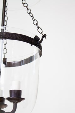Late 20th Century Clear Glass Bell Jar with Darkened Brass Finish