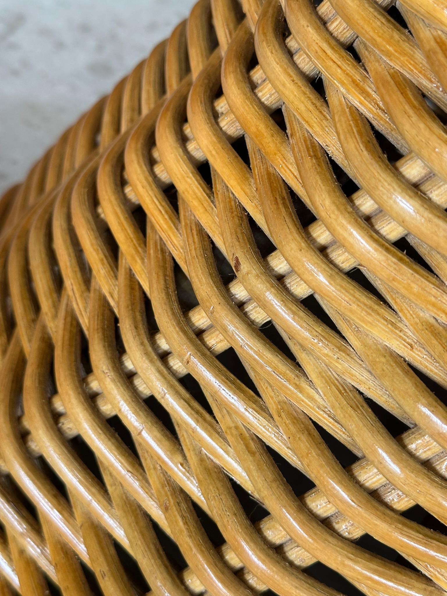 Late 20th Century Coastal Rattan Braid Hourglass Side Tables-Pair 7