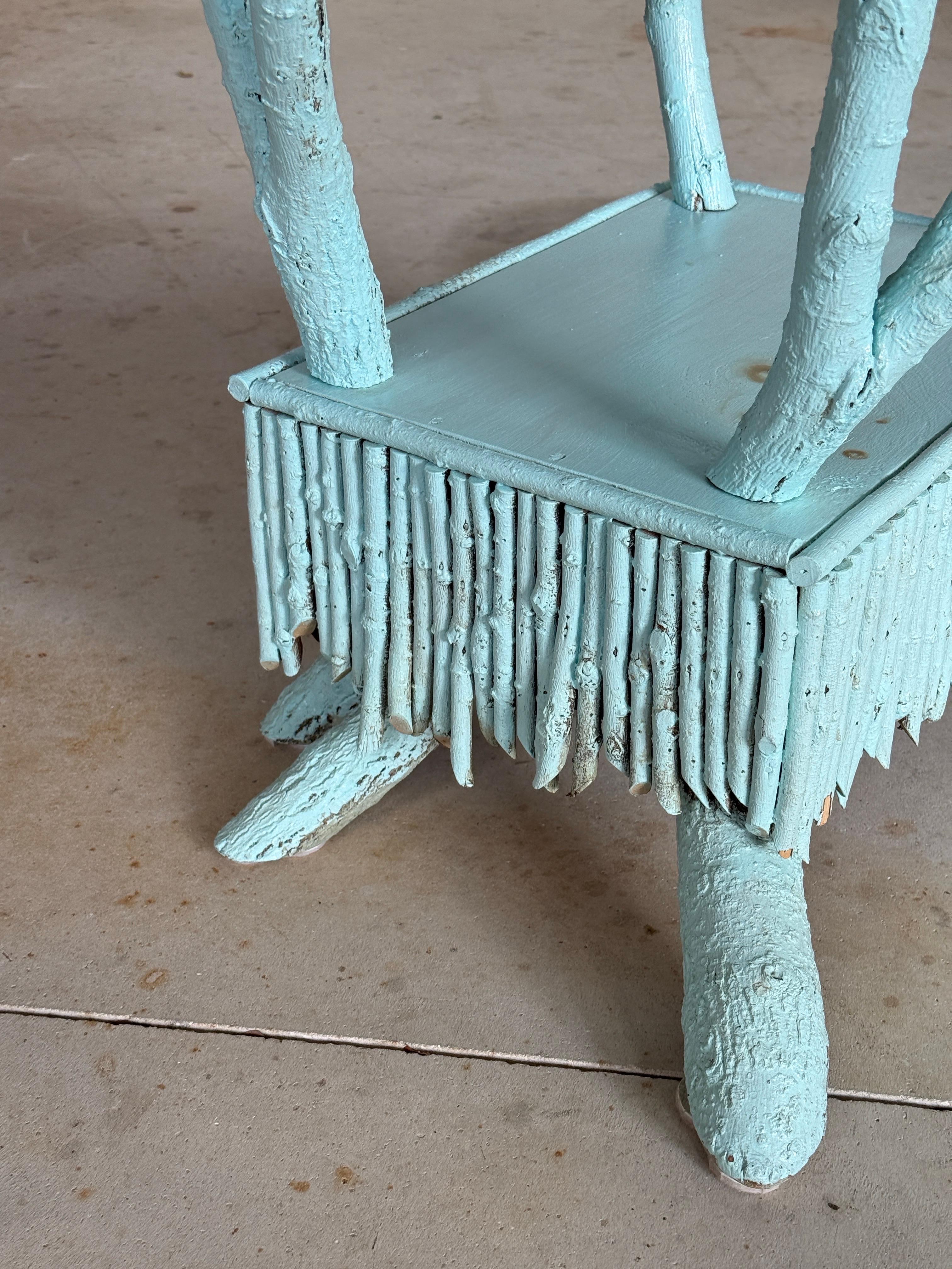Late 20th Century Coastal Rustic Custom-Made Driftwood and Twig Center Table For Sale 6